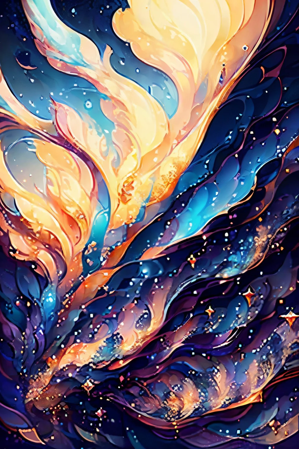 Photo illustration in the ethereal realm of the clouds, crafted in the distinctive style of Tanya Shatseva from the Stars Art Group (Xing Xing) and Meghan Howland. The illuminated landscape merges dark indigo hues with light cyan accents, creating a captivating contrast. Intricately sculpted, mind-bending structures dot the scene, rendered with hyper-realistic detail and fluid simplicity. --ar 63:128 --stylize 750 --v 6 --s2
A dreamlike visual narrative unfolds as we traverse this cloudscape, with Tanya Shatseva's signature brushwork and