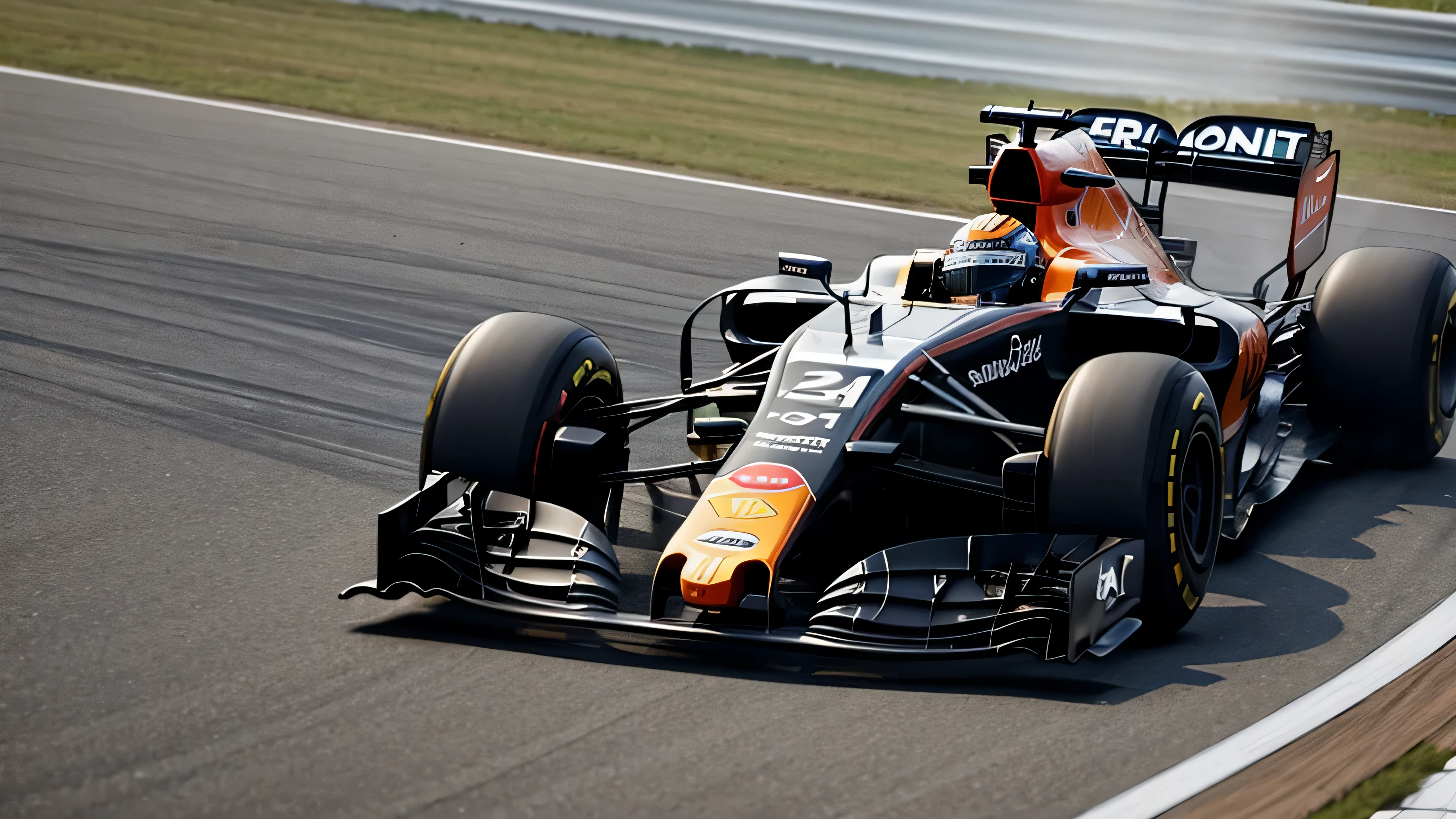 f1 car on road drifting