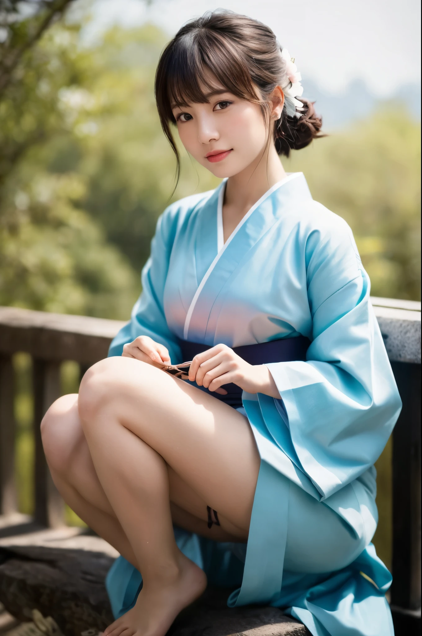 Ulchan-6500-v1.1, (RAW photo:1.2), (Photoreal), beautiful details, (genuine: 1.4), Woman in elegant yukata standing, in yukata, Showing her thighs and legs by opening the hem herself、kimonoを着ている, kimono, kimonoで, 日本のkimono, bathrobe, kimonoを着ている, japanese model, traditional japanese, japanese woman, 淡い色のkimono, beast, エレガントなjapanese woman, japanese goddess、(clear pictures)、born,(8K, highest quality, masterpiece:1.2),(intricate details:1.4),(photo-realistic:1.4),octane rendering, 複雑な 3D レンダリングのSuper detailed, soft light in the studio, rim light, vivid details, Super detailed, realistic skin texture, details face, beautiful detailed eyes, Highly detailed CG Unity 16k wallpaper, compensate, (detailed background:1.2),