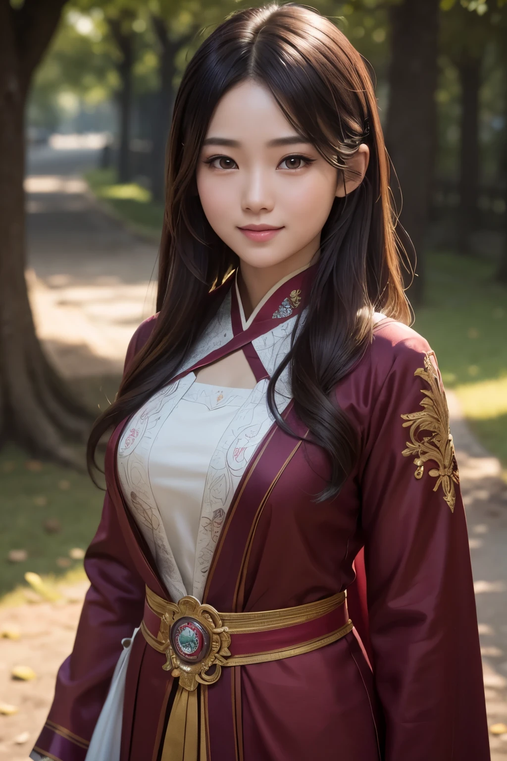 (Pretty Asian girl, idol, extremely detailed CG, 8K High Quality, Depth of field, Cinematic Light, Lens Flare, Ray tracing, beautiful lips, beautiful eyes, intricate detail face, ultra detailed skin, 1girl, in the dark, deep shadow, front shot, face forward, big eyes, clear eyes, walking, pale skin, brown hairs, looking at viewer, big smile)

An Asian girl, exhibiting idol-like features, emerges from the depths of shadow in an extremely detailed CG Unity 8K wallpaper. Her beautifully sculpted face boasts intricate details, with ultra-detailed skin that appears almost alive