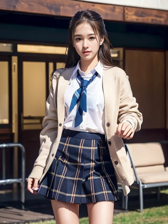 Highly detailed CG Unity 8K wallpaper、highest quality、super detailed、masterpiece、realistic、Photoreal、Highly detailed cute girl、18-year-old、liar 、sophisticated gravure idol、young gravure idol、Young and cute gravure idol、Realistic young gravure idol, Young sensual gravure idol、Young skinny gravure idol、(High school students wearing Japanese uniforms)、(torn skirt)、(Lifted by yourself)、Low - Angle、blush、ruddy lips、looking at the viewer、semi body shot、(a large crowd gathers)、(library)、(Japanese high school uniforms and designated shoes)、(dark blue blazer:1.2)、(plaid skirt:1.5)、(white shirt for students)、 (Long tie:1.2)、(light brown random hair)、(white panties)、(camel toe)、(black loafers:1.5)、(beautiful face:1.3)、(perfect proportions:1.2)、(long legs:1.2)、(:1.3)、(Panties can be seen from under the skirt)、(rough skin)、(Japanese highlands wet with rain)、A face that looks like it's about to cry、((wet hair、wet skin))、exterior々angle、(濡れたwhite pantiesー)、sexy look、navy blue cardigan、