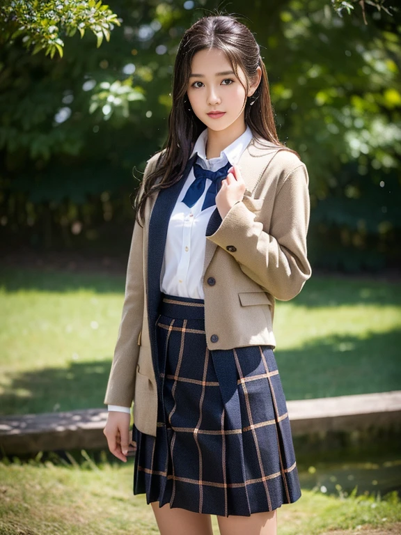 Highly detailed CG Unity 8K wallpaper、highest quality、super detailed、masterpiece、realistic、Photoreal、Highly detailed cute girl、18-year-old、liar 、sophisticated gravure idol、young gravure idol、Young and cute gravure idol、Realistic young gravure idol, Young sensual gravure idol、Young skinny gravure idol、(High school students wearing Japanese uniforms)、(torn skirt)、(Lifted by yourself)、Low - Angle、blush、ruddy lips、looking at the viewer、semi body shot、(a large crowd gathers)、(library)、(Japanese high school uniforms and designated shoes)、(dark blue blazer:1.2)、(plaid skirt:1.5)、(white shirt for students)、 (Long tie:1.2)、(light brown random hair)、(white panties)、(camel toe)、(black loafers:1.5)、(beautiful face:1.3)、(perfect proportions:1.2)、(long legs:1.2)、(:1.3)、(Panties can be seen from under the skirt)、(rough skin)、(Japanese highlands wet with rain)、A face that looks like it&#39;s about to cry、((wet hair、wet skin))、exterior々angle、(濡れたwhite pantiesー)、sexy look、navy blue cardigan、
