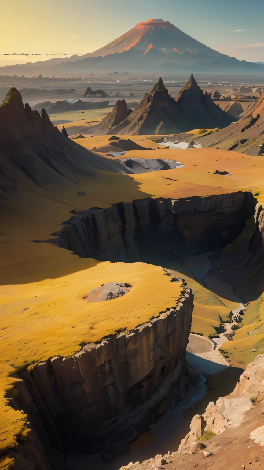 Girl in yellow spacesuit, upper body, yellow sky, yellow tones, yellow planet, yellow landscape rocky plateau, no vegetation, rocky terrain, The distinctive and unique Venusian geological structure, Lakshmi Planum, is an expansive relatively smooth flat plateau containing two large shield volcanos and abundant volcanic plains in the midst of a region of extreme relief. Yellow sky, yellow tones, yellow landscape, yellow terrain, The characteristics which distinguish Lakshmi from other volcanic regions known on the planet, such as Beta Regio, are identified. These include its high altitude and plateaulike nature; the presence of two very large low shield structures with distinctive central paterae and long radiating flows; and its compressional tectonic environment. The detailed nature and significance of the volcanic deposits on Lakshmi are determined; the erruption styles and conditions are interpreted; and the link between the observed volcanism and tectonic environment of the region is discussed. Models for the formation of Lakshmi Planum are presented and evaluatedevaluated, influencee girl, smiling, enthusiasm,
