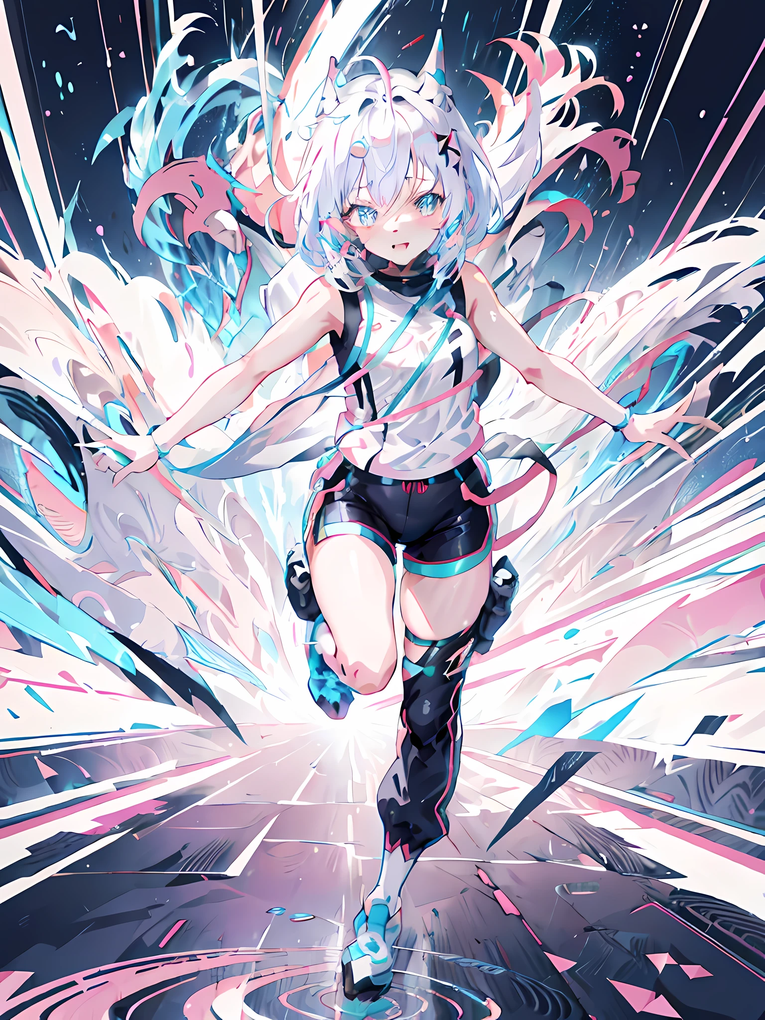 anime girl running in a futuristic space with a futuristic background, best anime 4k konachan wallpaper, anime style 4 k, anime art wallpaper 8 k, the anime girl is running, anime art wallpaper 4 k, anime art wallpaper 4k, badass anime 8 k, 4k anime wallpaper, anime wallpaper 4 k, anime wallpaper 4k, digital art on pixiv