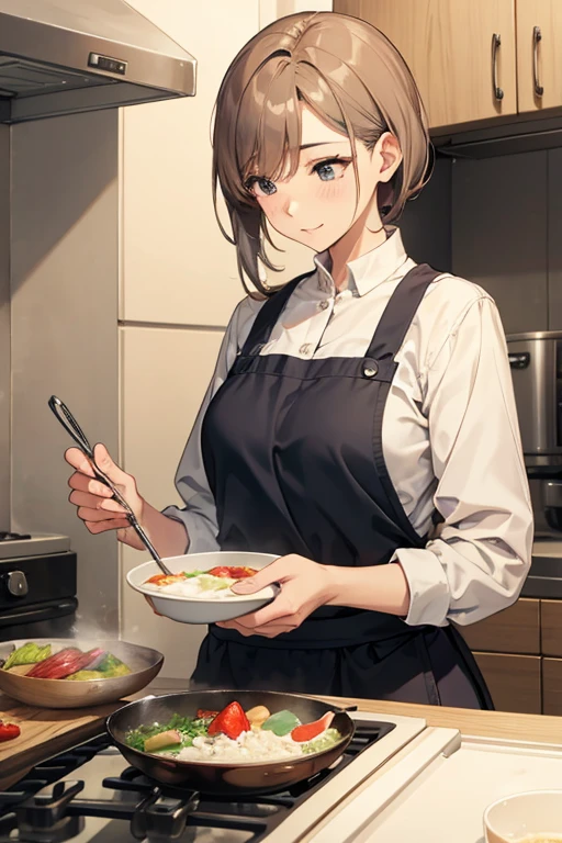 Cook、beautiful mature woman