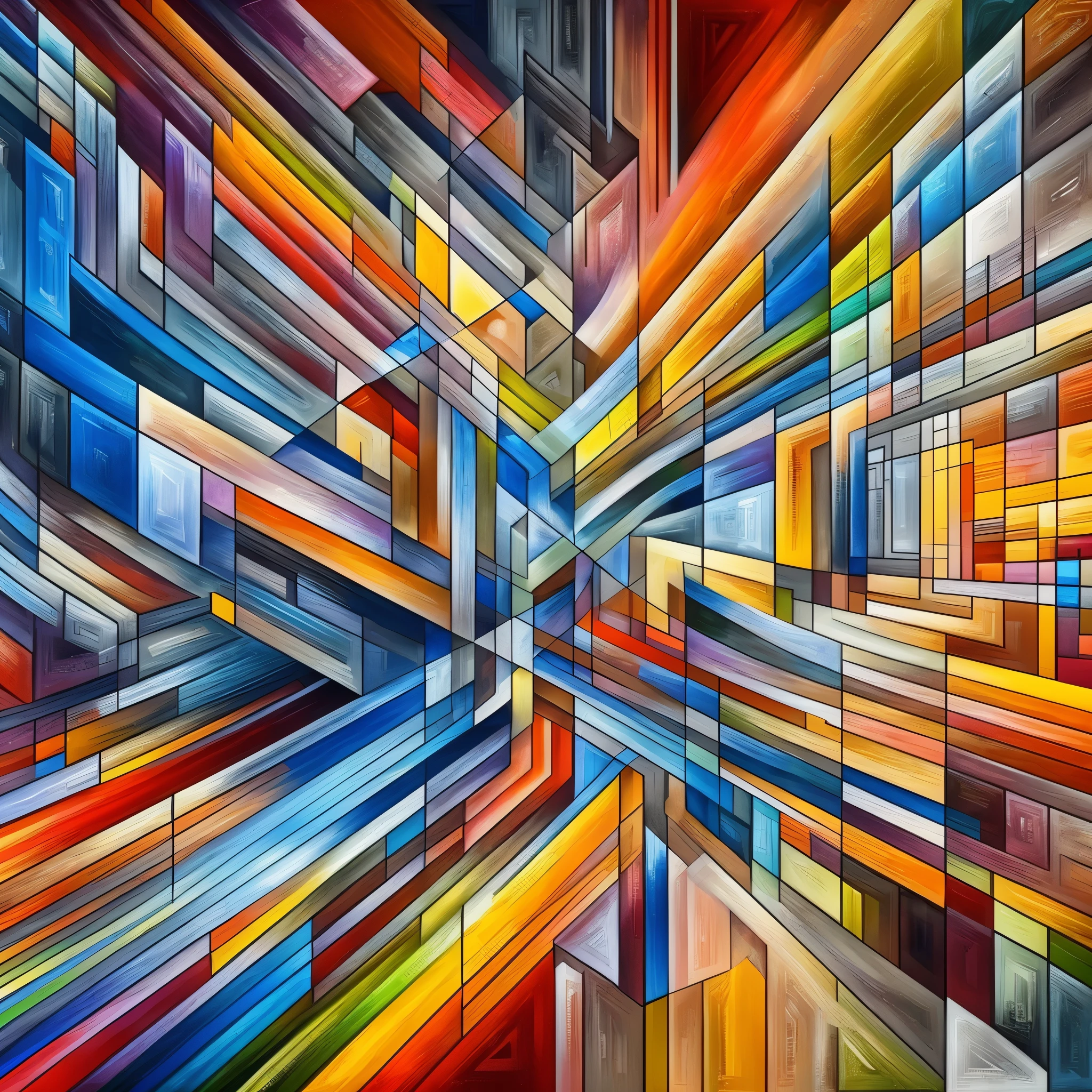 a painting of a cross made of colorful squares, mind-bending digital art, intricate oil painting artwork, contemporary digital art, vibrant digital art, futurism painting, colourful artwork, geometric abstract art, colourful digital art, geometric abstract, synthetic cubism, multicolored digital art, futuristic painting, abstract geometric art, breathtaking digital art, futuristic but colorful shading