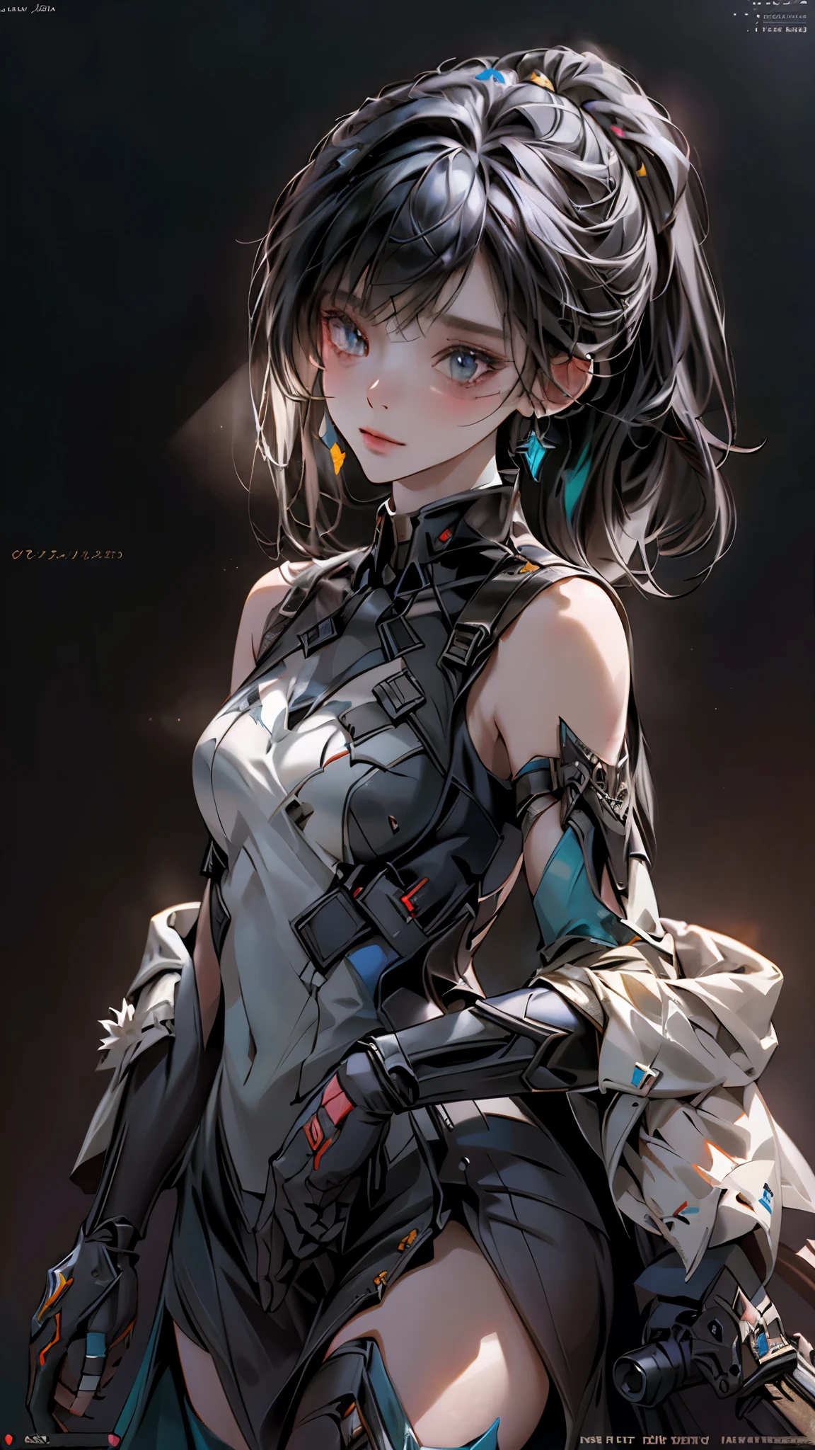 ((highest quality)), ((masterpiece)), (detailed:1.4), 。.。.。.3D, beautiful cyberpunk woman image,nffsw(high dynamic range),ray tracing,NVIDIA RTX,super resolution,unreal 5,Scattered beneath the surface,PBR texturing,post processing,anisotropic filtering,Depth of bounds written,maximum clarity and sharpness,multilayer texture,Albedo and specular maps,surface shading,Accurate simulation of light-matter interactions,perfect proportions,octane rendering,two-tone lighting,wide aperture,Low ISO、White balance、Rule of thirds、8K students、((holding an assault rifle))