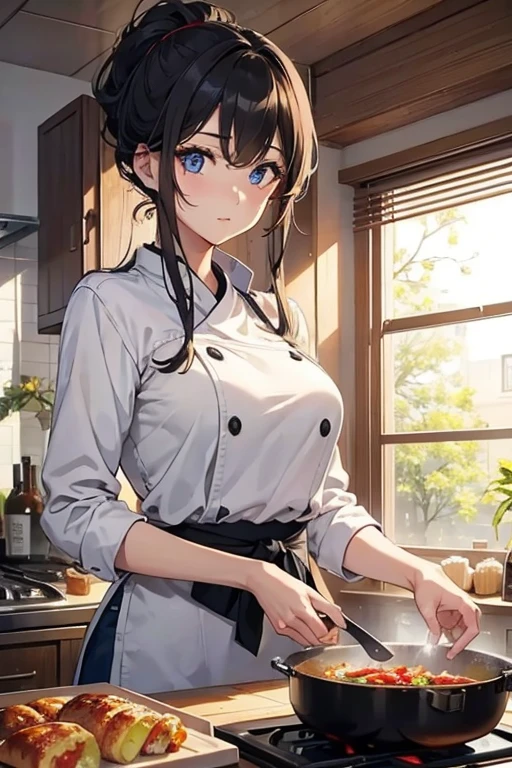 cooking、Beauty、attractive woman、beautiful eyes
