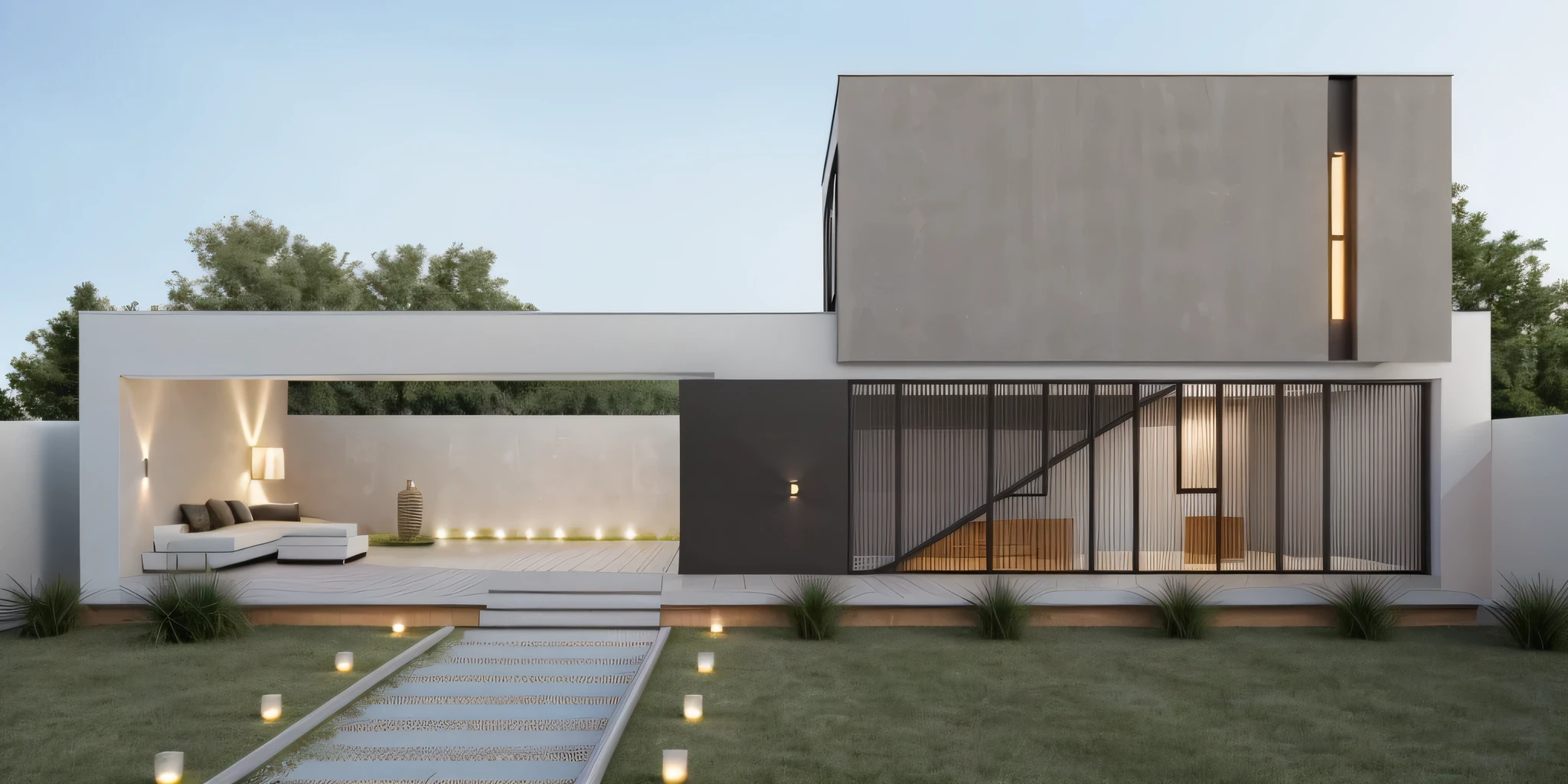 - (((1 mordenhouse with slope roof:1.3))), front elevation of the house, look morden minimalist,(((1 road in front of the house:1.3))), the planter has many white chrysanthemums:1.2
- (RAW photo, real, best quality, masterpiece:1.2),(hyper realistic, photo-realistic:1.2), high quality,(((hyper detail:1.5))), archdaily, award winning design
- dynamic light:1.3, (dark light:1.2), perfect light,
- elegant and minimalist feel