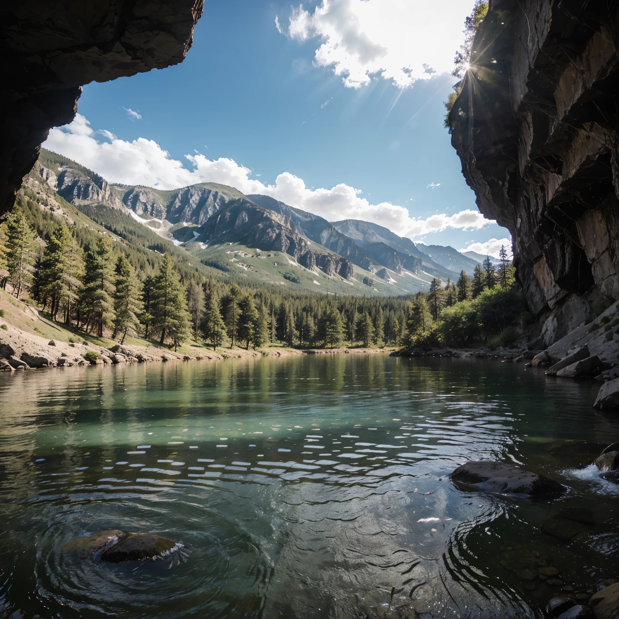 water bottle in the mountain waters