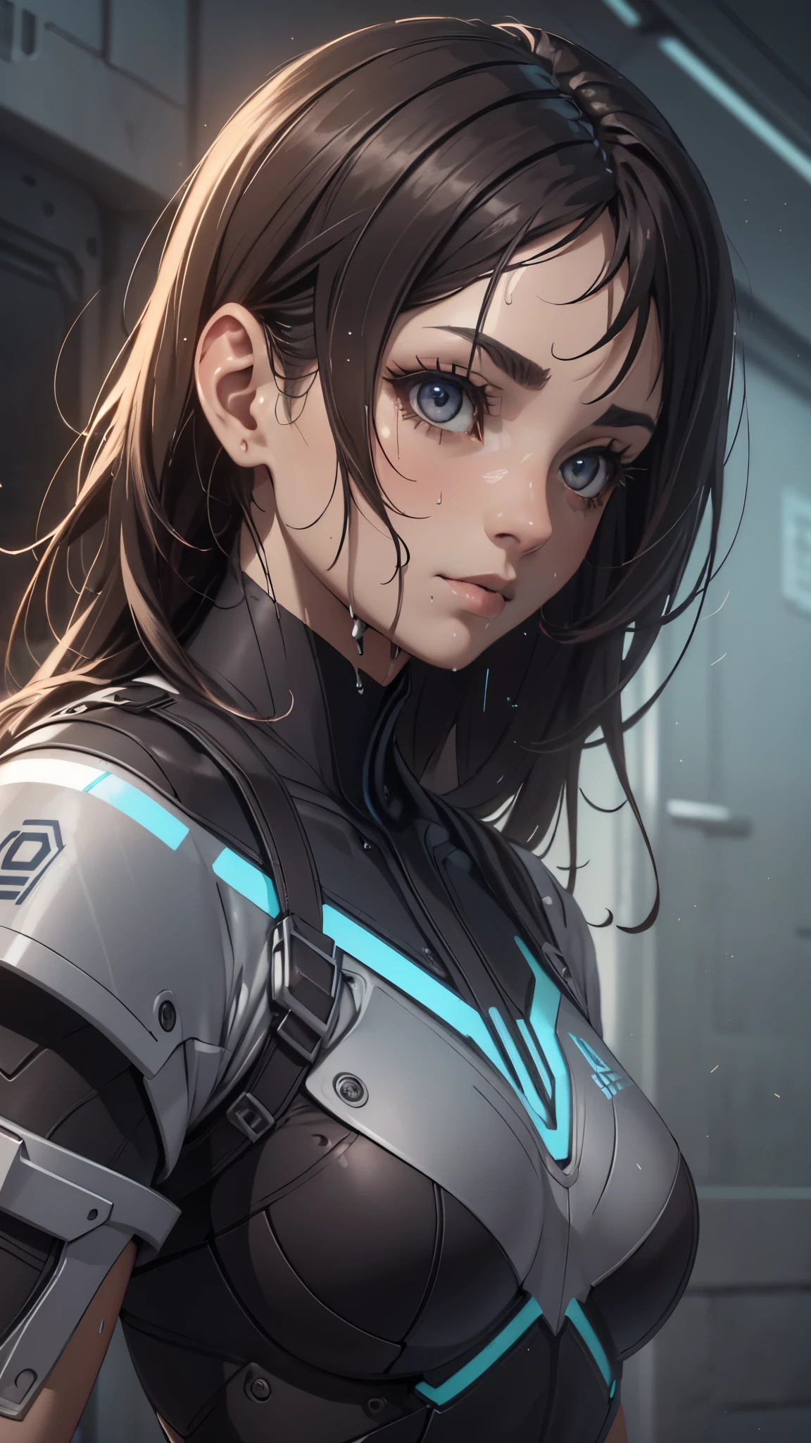 ((highest quality)), ((masterpiece)), (be familiar with:1.4), 3D, beautiful cyberpunk woman image,HDR (high dynamic range),ray tracing,NVIDIA RTX,super resolution,unreal 5,Scattered beneath the surface,PBR texturing,Post-processing,anisotropic filtering,Depth of bounds written,maximum clarity and sharpness,multilayer texture,Albedo and specular maps,surface shading,Accurate simulation of light-matter interactions,perfect proportions,octane rendering,two-tone lighting,wide aperture,Low ISO,White balance,Rule of thirds,8K students,(((long hair)))(((See-through))),wet with sweat