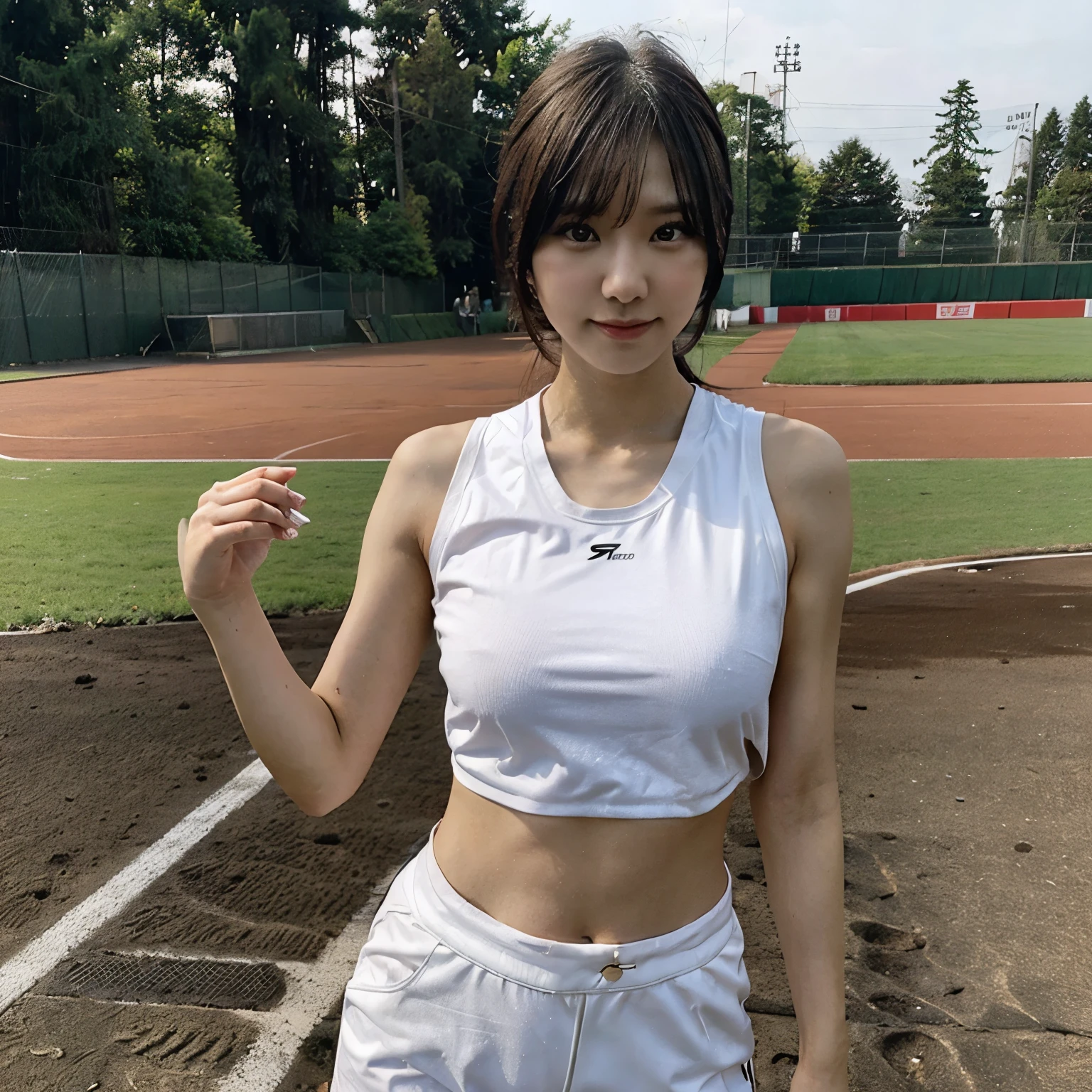 Japanese track and field club shortcut Slender big breasts