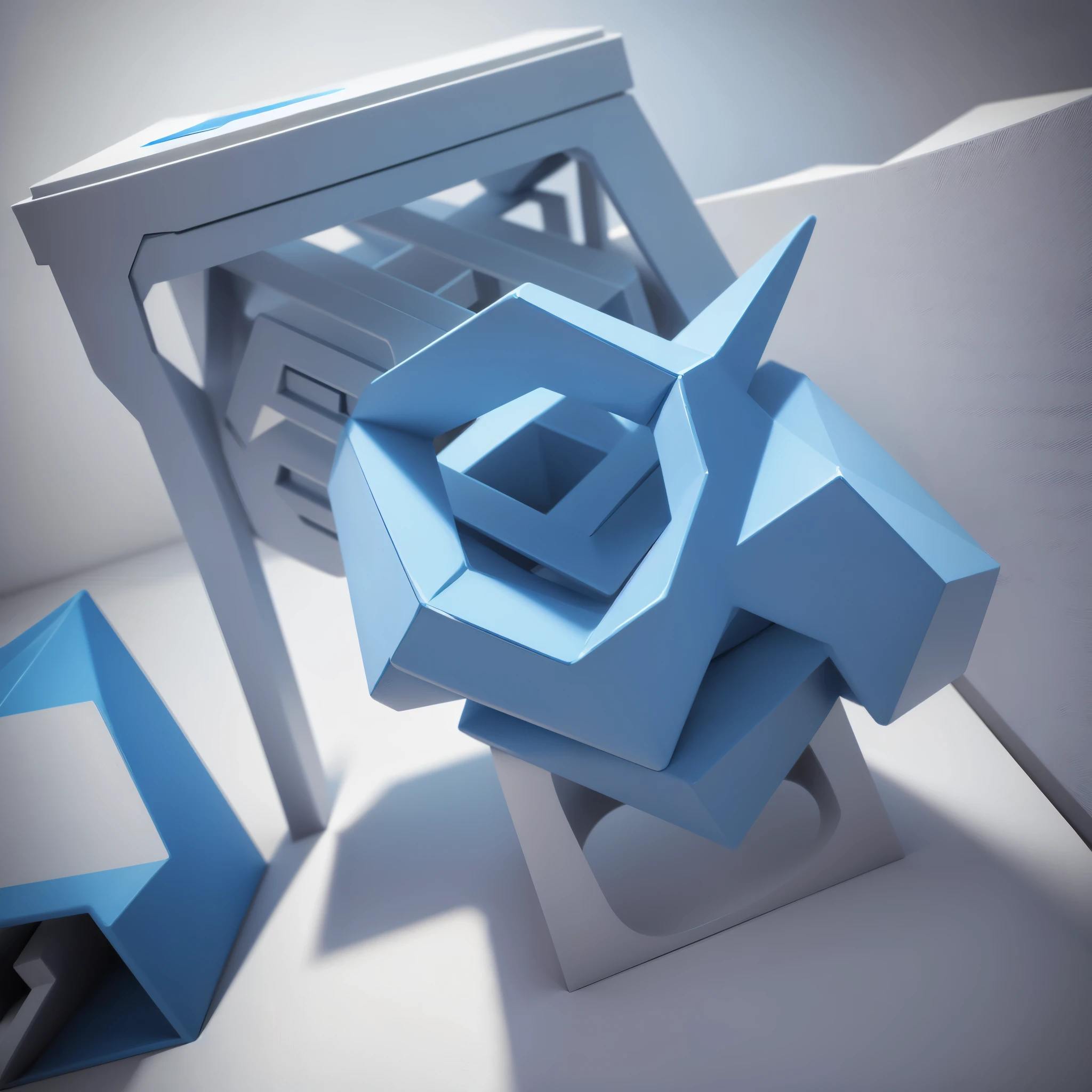 Blue 3D object with impossible shape, Impossible geometry, Impossible objects, Impossible angles, impossible structures, impossible twist, impossible architecture, Isometry, Isometryック視点, accurate Isometryック視点, Isogonal angles, Isogonal angless, Isometryックではない, Isometryック 3 D, Isometryック 3D, 3D Logo