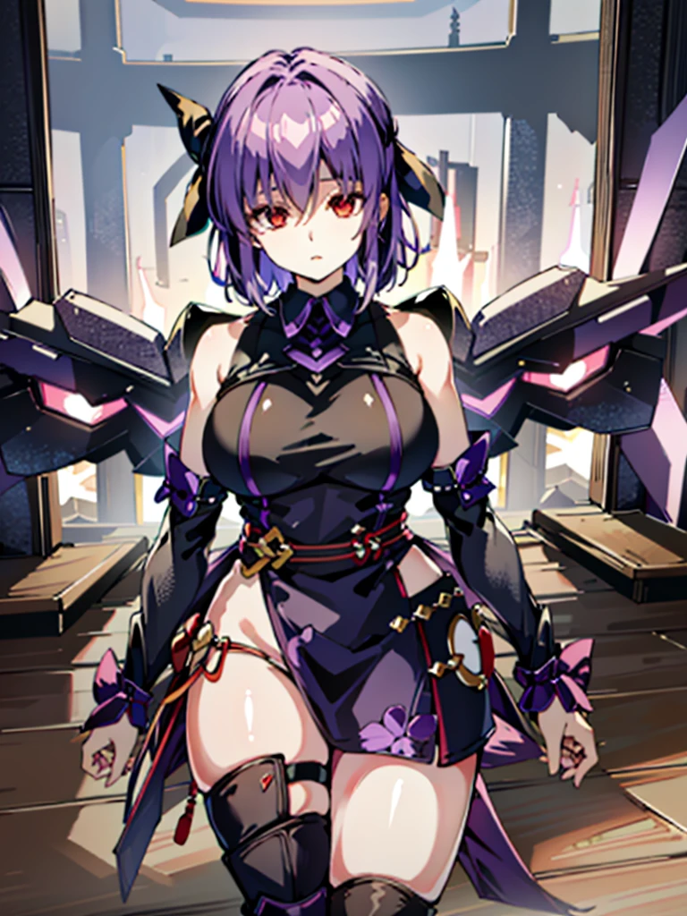 ( highest quality:1.3)
doa ayane, 1 girl, alone, chest, short hair, large chest, thighs thighs thighs, bare shoulders, arms, sword, head band,(Inside a futuristic research facility),hypnorolla,
empty eyes,