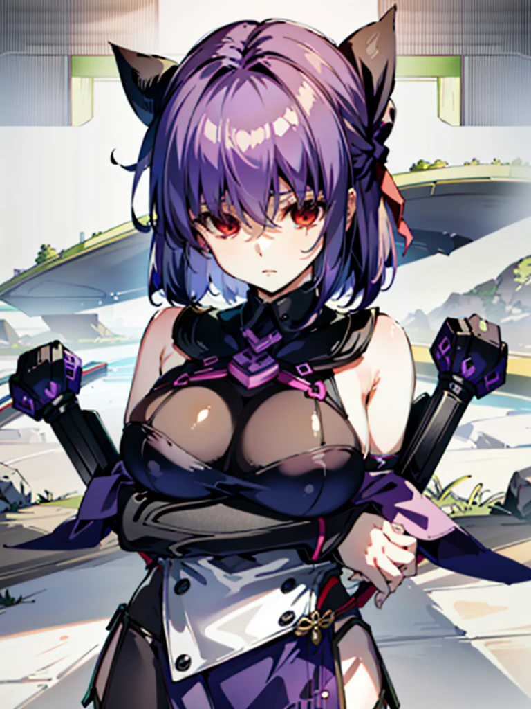 (masutepiece, Best Quality:1.3)
Ayane Doa, 1girl in, Solo, breasts, Short hair, large breasts, thighs thighs thighs thighs, Bare shoulders, arma, Sword, head band,Fighting Arena,hypnoLora,
empty eyes
