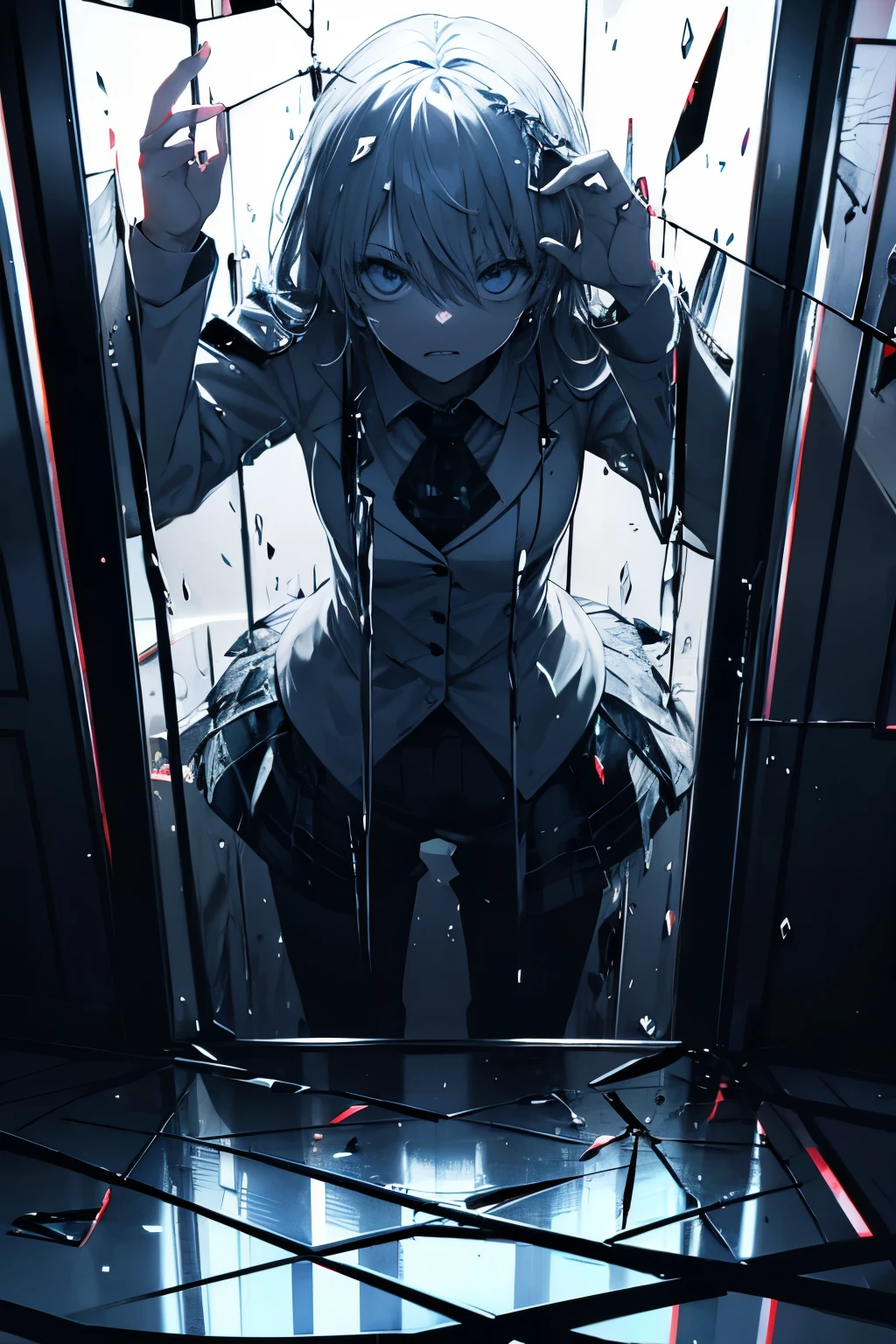 The girl has white hair,The girl's pupils turned upwards,Only a small pupil can be seen,The girl wears white stockings on her legs,The three walls of the cell have no windows, Black walls, and dense iron railings in the other direction, The girl can't escape,The girl was in a dimly lit cell,The girl lay on the floor of the cell,Many of the cells were covered with tentacles and chains,There were many s surrounding the girls in the girls' cells,The little boysoner uniforms,A dragon's tail grows from the girl's ass,Blue eyes,The girl is beautiful,with two legs,The girl's face is human,The girl did not wear shoes,The girl raised her hands above her head and the back of her head, The girl's hands were locked,The girl showed her armpits,The girl has white liquid under her armpits,Wear sex stockings on your legs,The girl was not wearing any clothes,The girl exposes her sexual organs,Girls wear only underwear and bras,white liquid on your face,The girl had a white liquid in her mouth,There is a white liquid on the body。There is a white liquid next to the girl。The girl wears a pink dog collar around her neck,The dog collar is connected with a chain。The girl opened her mouth wide,Sticking out his tongue,Completely bare shoulders and abdomen,The girl gasped。Slim legs,delicated face,The girl has white liquid on her face,Small and delicate feet。The thighs and calves are fully presented in front of me。No shoes on,The girl's collar was tied to an iron chain around her ankle。The collar on the girl's thigh is connected with a chain,Girl in a place full of iron ingots and tentacles,There was a large amount of white liquid on the floor of this cell,There is a lot of white liquid on the girl。There was a tentacle wrapped around the girl's abdomen,There are tentacles wrapped around the girl's body,There are a lot of girls' tentacles wrapped around,The girl also had many chains tied to her。