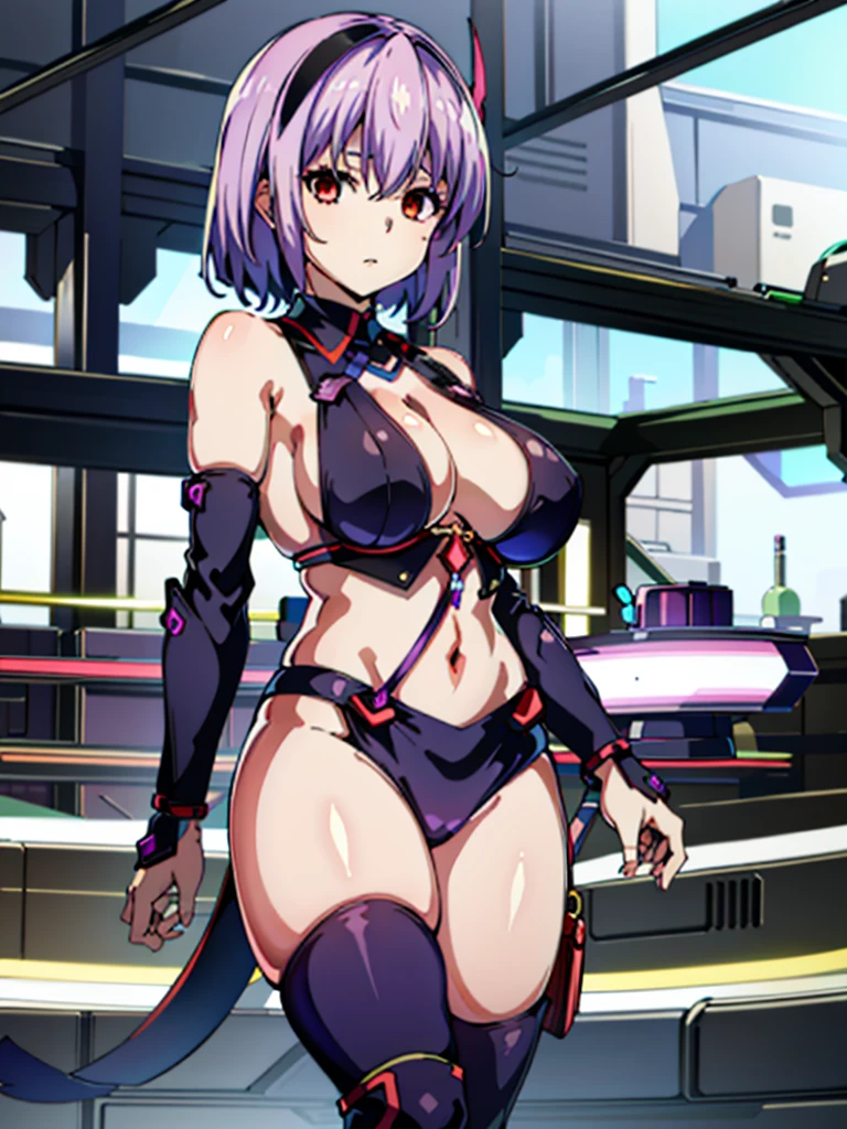 ( highest quality:1.3)
doa ayane, 1 girl, alone, chest, short hair, large chest, thighs , bare shoulders, arms, , head band,(Inside a futuristic research facility:1.4),hypnorolla,
empty eyes,
