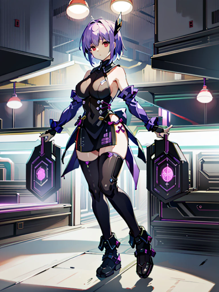 ( highest quality:1.3)
doa ayane, 1 girl, alone, chest, short hair, large chest, thighs , bare shoulders, arms, , head band,(Inside a futuristic research facility:1.4),hypnorolla,
empty eyes,full body,