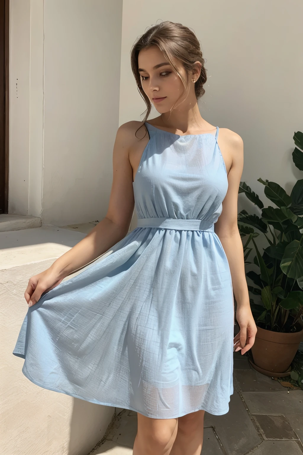 mulher linda de vestido branca, vestido elegante, com Bastante fluido, VESTIDO MIDI