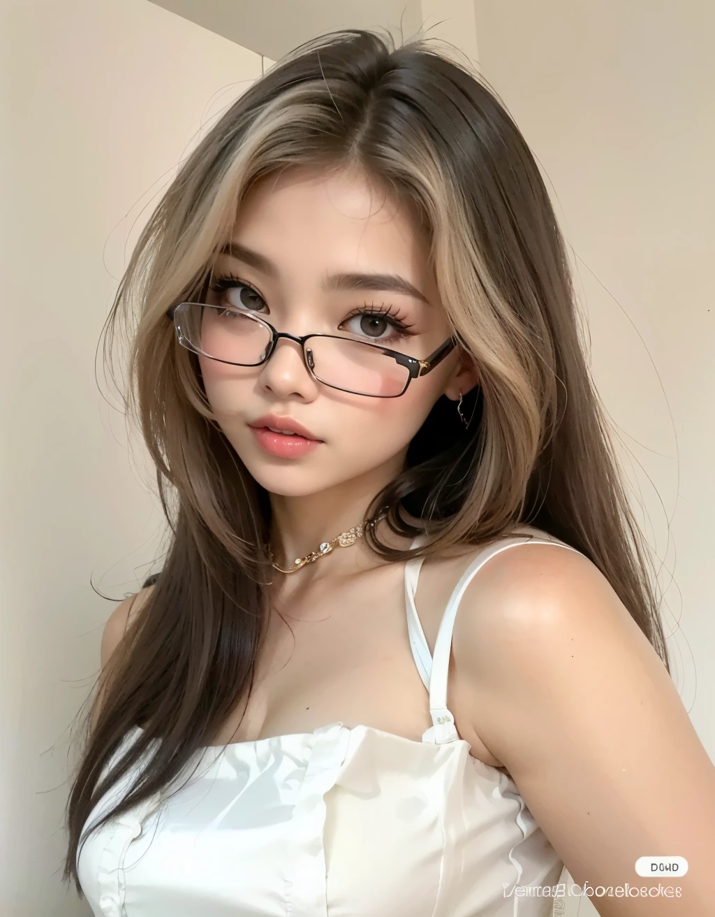 a close up of a woman with glasses on wearing a white dress, with glasses, jennie blackpink with glasses quadrados,  coreana, Ulzzang, linda jovem coreana, wearing square glasses, jaeyeon nam, linda mulher sul-coreana, thick lens glasses, jennie blackpink, com cabelo comprido, Heonhwa Choe, with glasses on, em vidros de aro quadrado, jennie kim