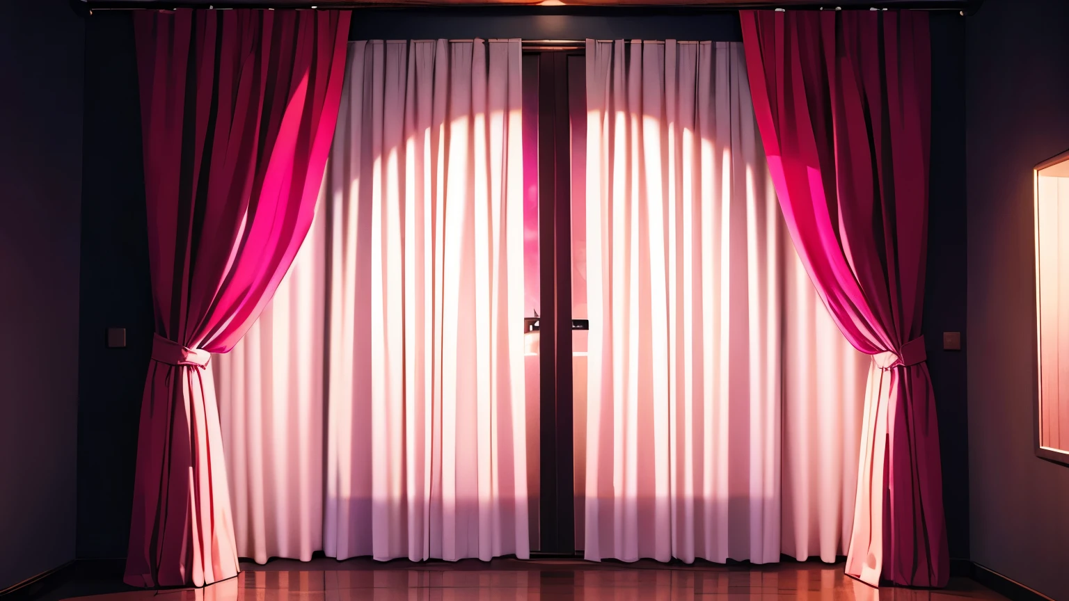 Backround only, night, in the room, gorden, red gorden, wall, dark, no person, room, gordyn, curtain, pink