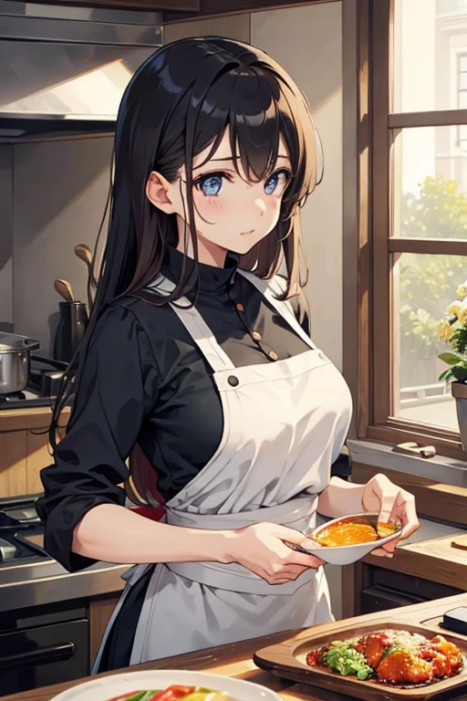 Cooking woman、attractive woman、beautiful eyes