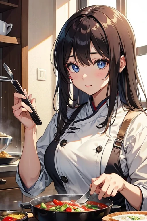 Cooking woman、attractive woman、beautiful eyes
