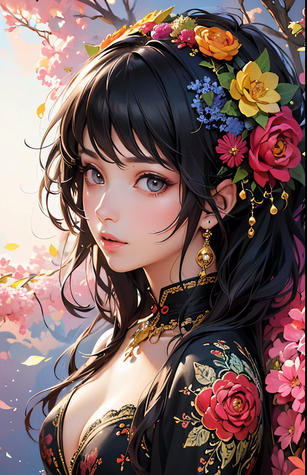 (masterpiece, top quality, best quality, official art, beautiful and aesthetic:1.2), (1girl), extreme detailed,(fractal art:1.3),colorful,highest detailed