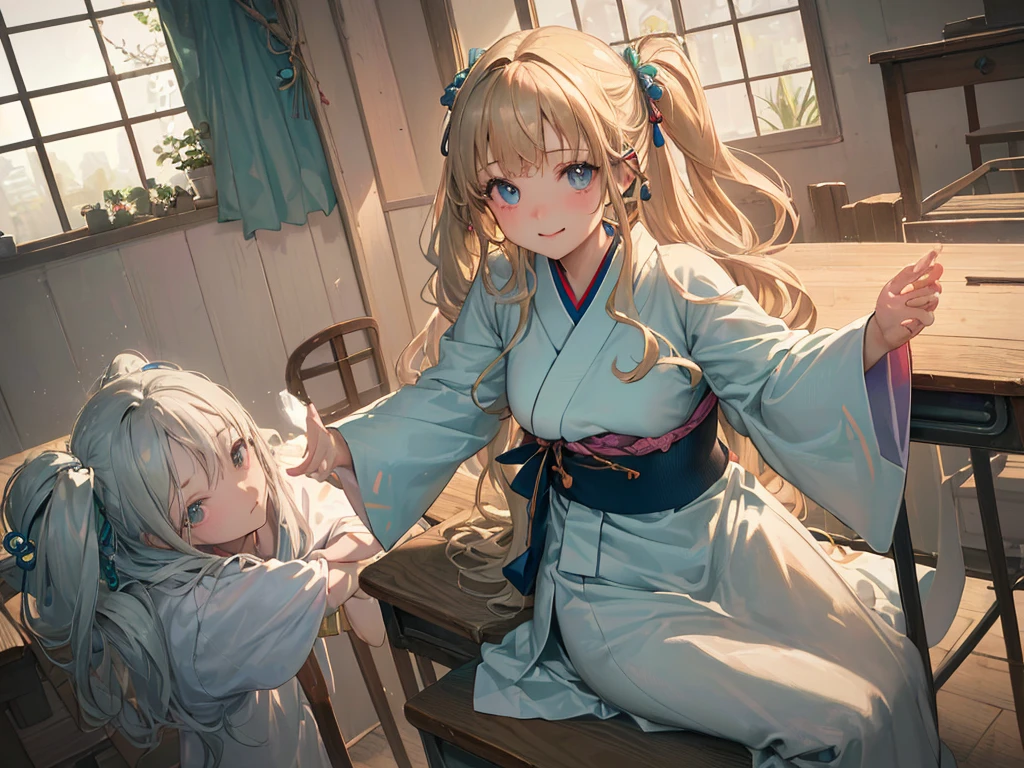 photo realistic, (masterpiece,best quality:1.4),(8k,raw photo,photo realistic:1.2),Not Safe for Work, detailed skin,detailed face,1girl,Japanese princess, cute face, super resolution,retro realistic details Illustration,,{{{elaborate, intricately,fantastic,delicately,tremendous,meticulous,minute,incredibly,obsessed,artisan's,subtle,virtuoso,skillful,vibrant, vivid, complex}}}, clearly focus edge, fresh natural gradation, best quality, amazing quality, very aesthetic, absurdres, ((face focus)), one girl sitting in her room gaze out the window on rainy day, blurred upper half of a girl's body mirrored in the windowpane, nostalgic
(((japanese clothes))), (a teenage girl:1.3),(medium breasts:1.25),light smile,(tilted head:2.0),(both elbows on the school desk:1.6),(put chin on own both hands:1.6),(wearing white school shirt:1.1),(looking at viewer:1.5),(closeup to viewer:1.5), medium bob, (blonde hair), ((wavy hair)), shimmering eyes, Blue eyes, long hair, , beautiful hands, neck ribbon, baby face, twinkle in the eye, braided bangs,
((bedroom)), ((pastelcolour)), imagination,
