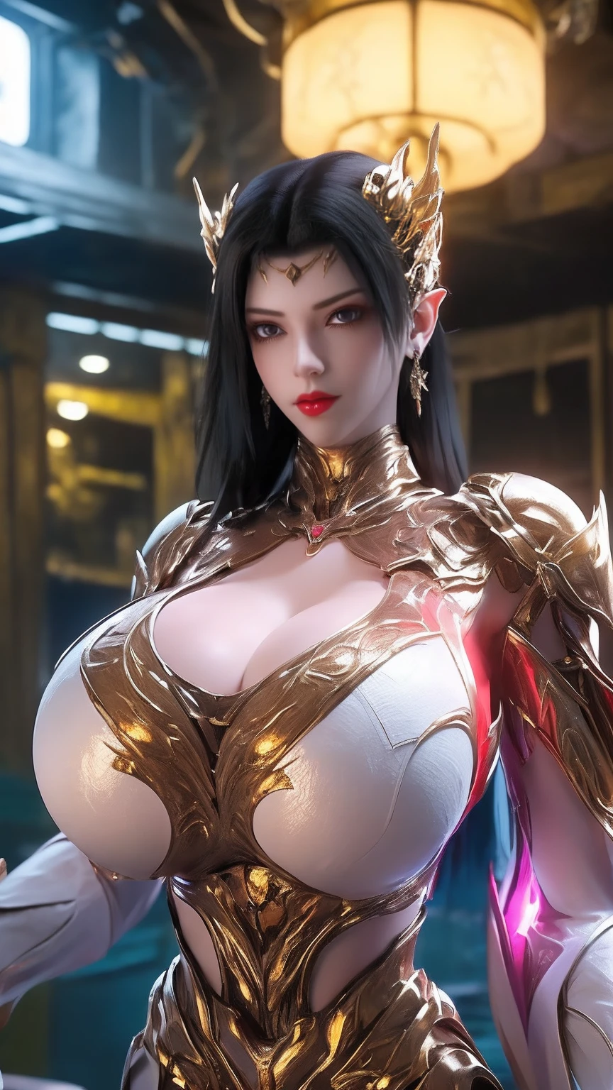 AI GIRL GRNERATOR ((BEAUTY BLACK HAIR)), (PHOENIX GOLD HELM:1.1), (GIGANTIC FAKE BREAST:1.5), ((CLEAVAGE:1.5)), (MUSCLE ABS:1.3), (LED RED SHINY FUTURISTIC MECHA CYBER CROP TOP, BLACK MECHA SKINTIGHT LEGGINGS,POTRAIT:1.5), (MUSCULAR BODY MATURE WOMAN, SWEATY BUSTY BODY:1.1), (LOOKING AT VIEWER:1.3), (female focus:0.8), (HALLROOM OF FUTURISTIC SPACE STATION:1), (BRIGHT LIGHT WHITE_ROOM:1.3), HYPER TEXTURE, (4X MSAA), ((UNREAL ENGINE 5 RENDER)), PHYSICALLY-BASED RENDERING, ULTRA HIGHT DEFINITION, 16K, 1080P.