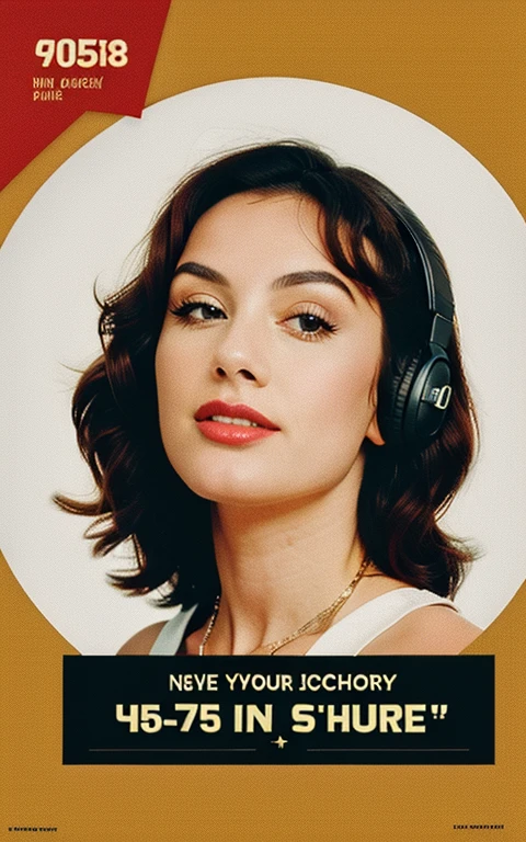 Please create a circular retro banner logo to a music studio in the style of the 50s