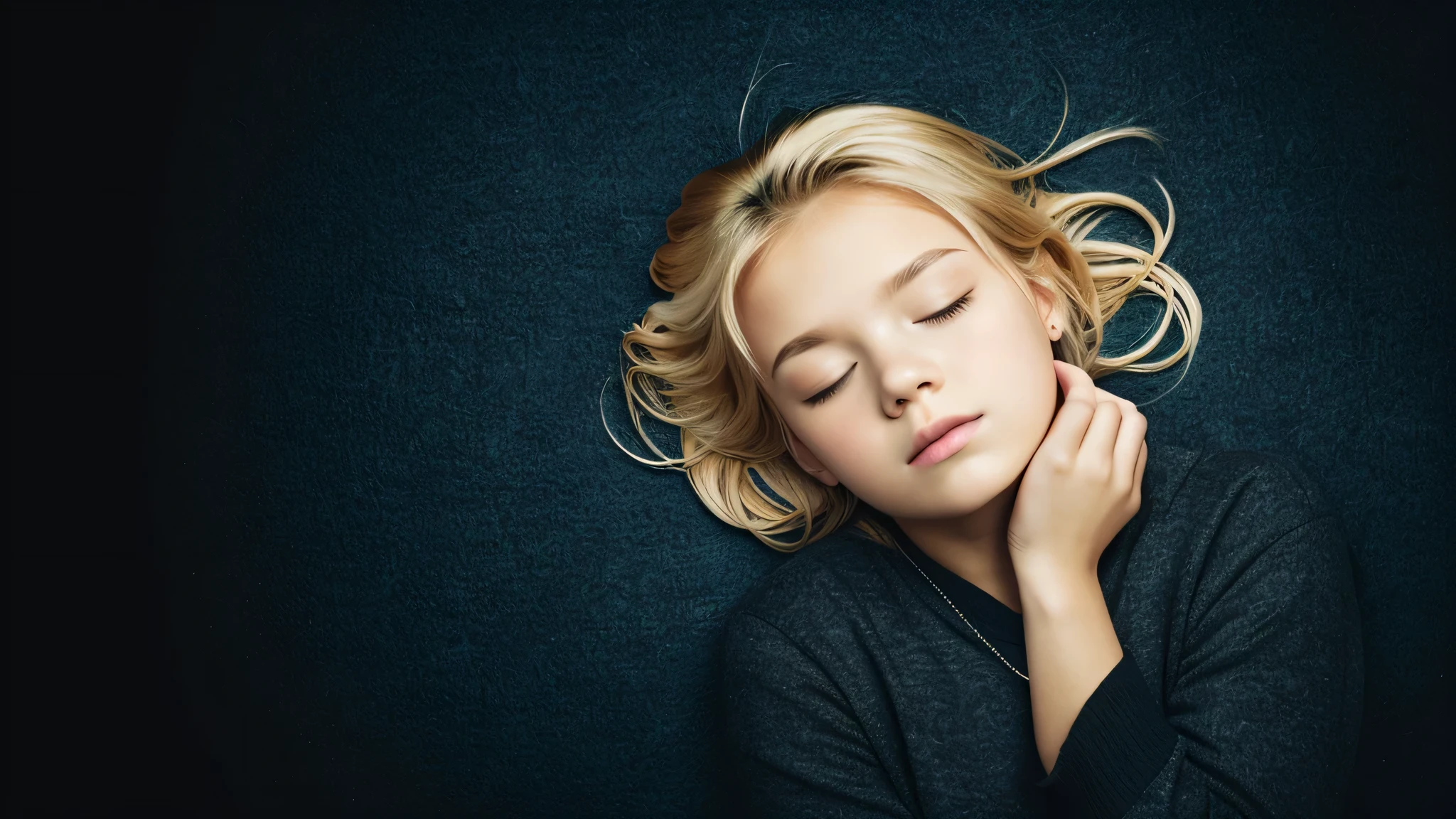 KIDS BLONDIE HAIR BUN DARK clothes BACKGROUND RED, SLEEP Token.
