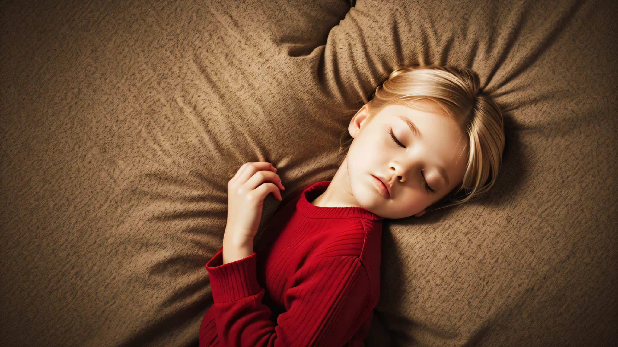 KIDS BLONDIE HAIR BUN DARK clothes BACKGROUND RED, SLEEP Token.