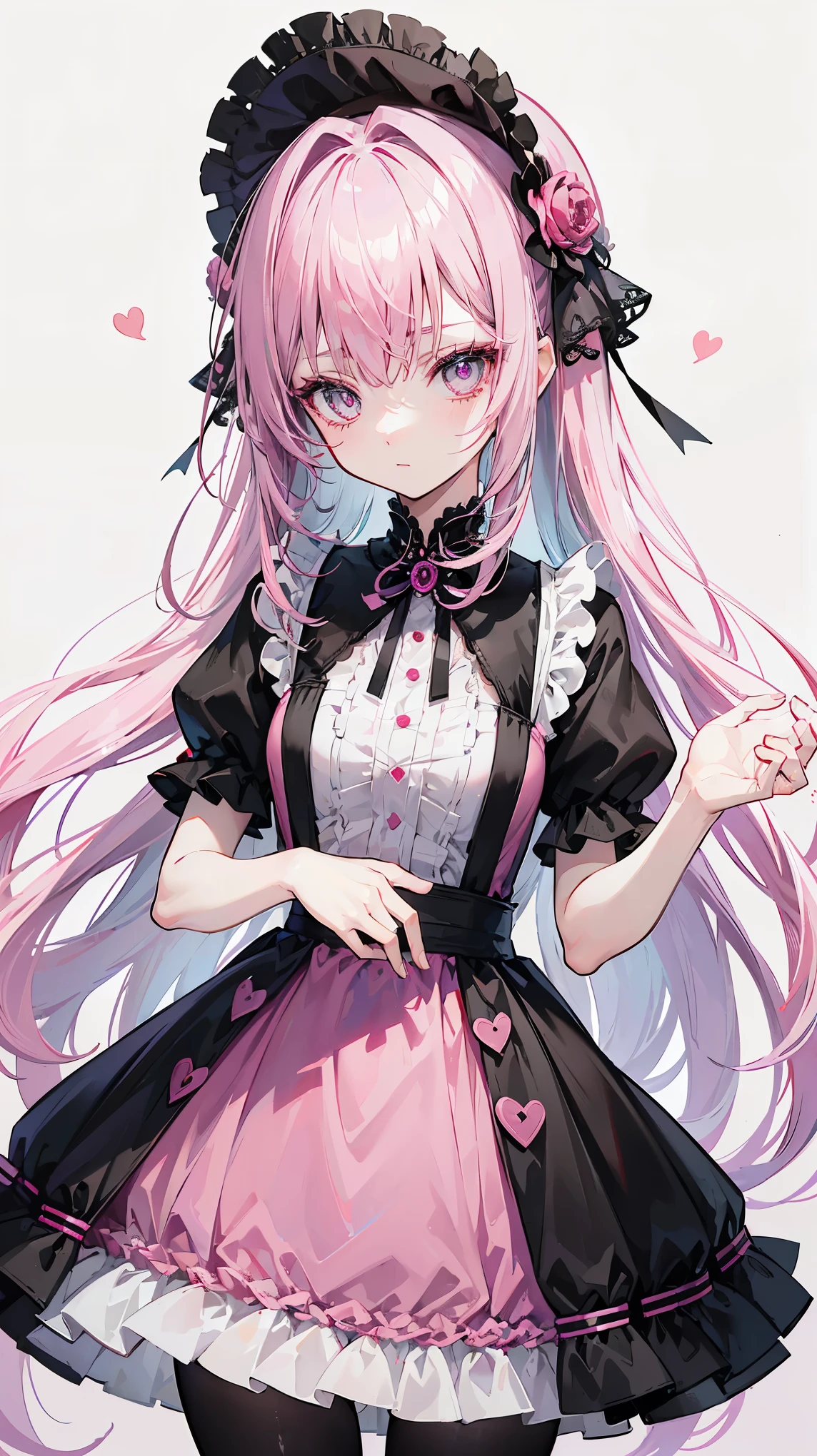 Cute gray-pink hair,Red-green pupils,Yellow-purple clothes,Cthulhu Transformation, Strange but very beautiful ta dress,This is a very cute and sweet girl,Wearing black silk pantyhose
