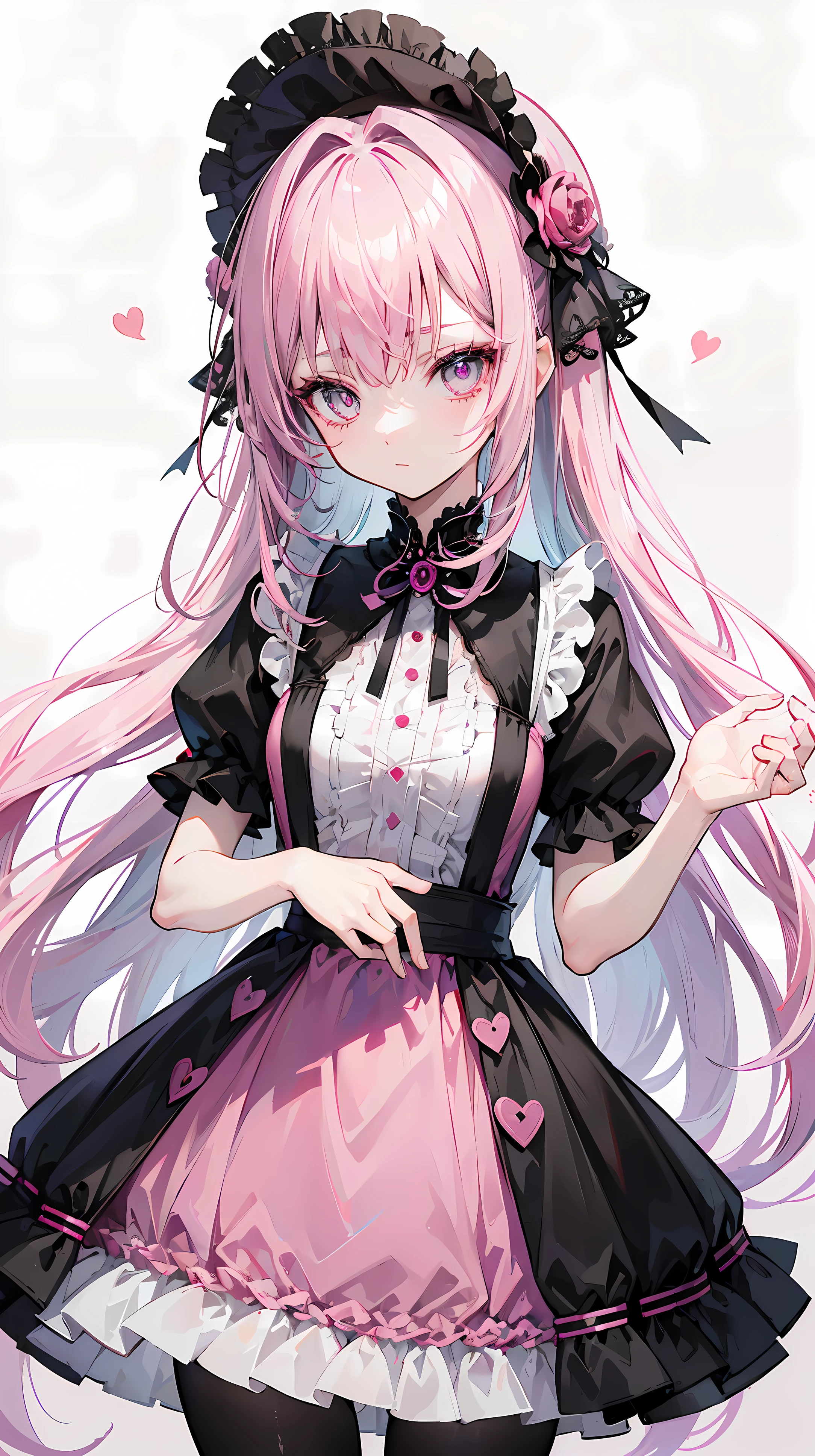 Cute gray-pink hair,Red-green pupils,Yellow-purple clothes,Cthulhu Transformation, Strange but very beautiful ta dress,This is a very cute and sweet girl,Wearing black silk pantyhose