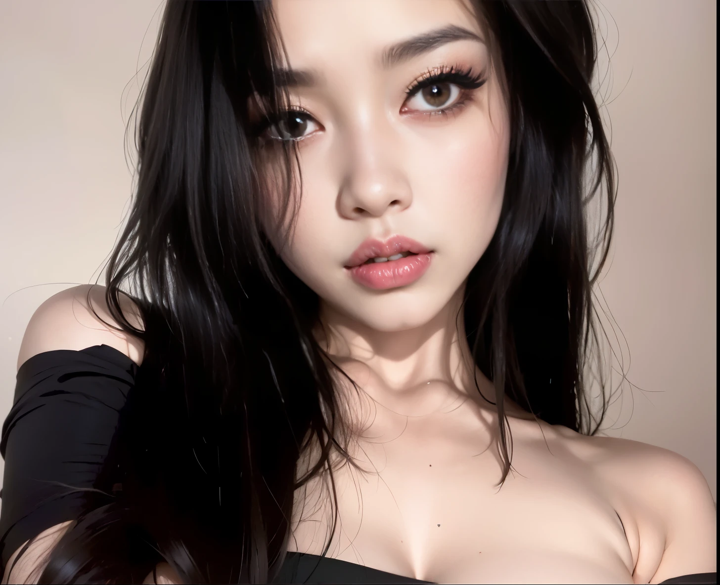 mulher arafed com cabelo preto longo e um vestido preto, cruel korean goth girl, maquiagem sul-coreana popular, Ulzzang, rosto sexy com maquiagem completa, maquiagem coreana popular, pale gothic beauty, jennie blackpink, fair and pale skin!!, goth eyeliner, 1 7 year old goth girl, lentes de contato vermelhas, coreana, linda mulher sul-coreana jennie blackpink, lisa blackpink