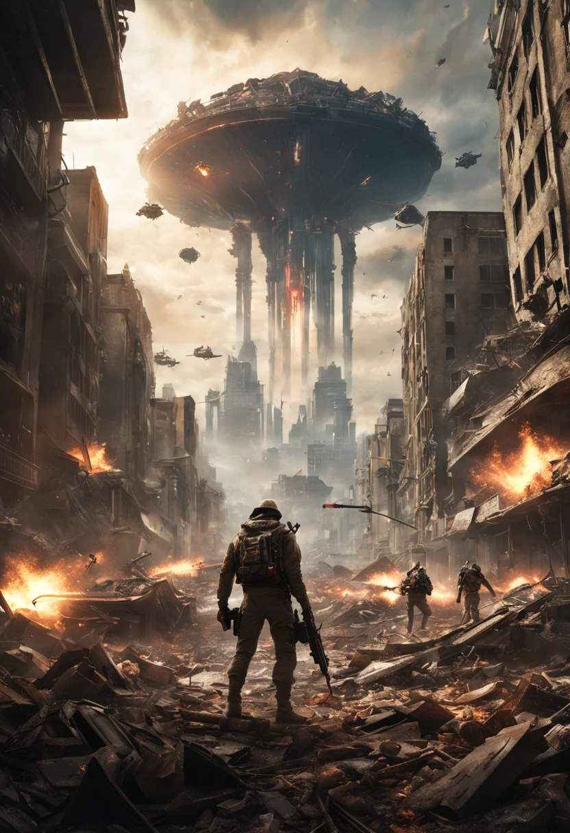 (best quality,4k,8k,highres,masterpiece:1.2),ultra-detailed,(realistic,photorealistic,photo-realistic:1.37),Biohazard suit,Scavenger,Teenager boy and Teenager girl,gas masks,dystopian setting,desolate landscape,polluted air,grim atmosphere,decaying buildings,dark and moody lighting,post-apocalyptic,abandoned city,gritty texture,detail-oriented,hauntingly beautiful,desperation,wide-angle shot,graffiti-covered walls,rubble and debris,overgrown vegetation,worn-out gas masks,tattered clothing,hopeful expression,emotional connection,intense gaze,parallel narratives,storytelling through visuals,muted color palette,subtle hints of red,contrast between light and shadows,ominous clouds,uneven ground,deserted streets,visual tension between characters,broken glass shards,interaction between characters,hidden dangers,an air of mystery