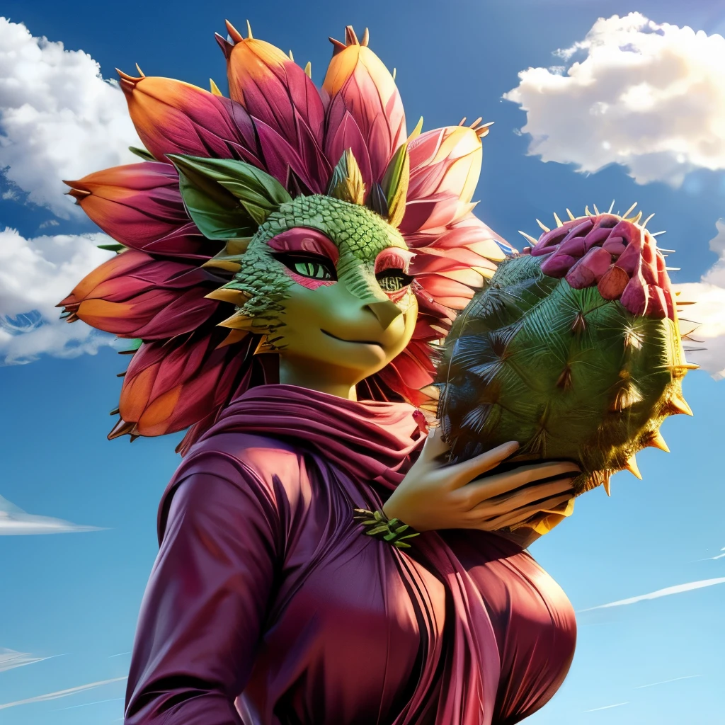 Woman with prickly pear