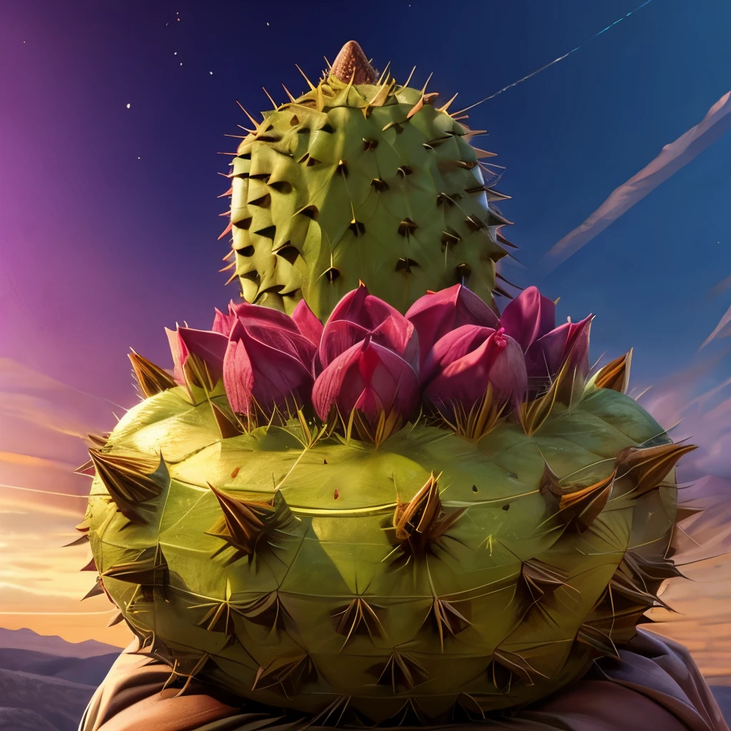 Woman with prickly pear