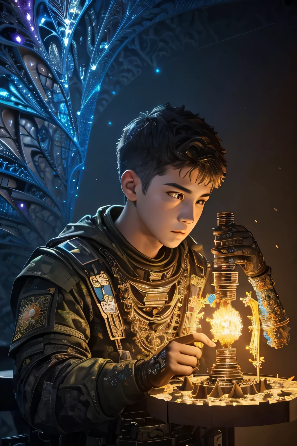 make solder boy (masterpiece, top quality, best quality, official art, (boy), extreme detailed,(fractal art:1.3),colorful,highest detailed boy have army unifrom