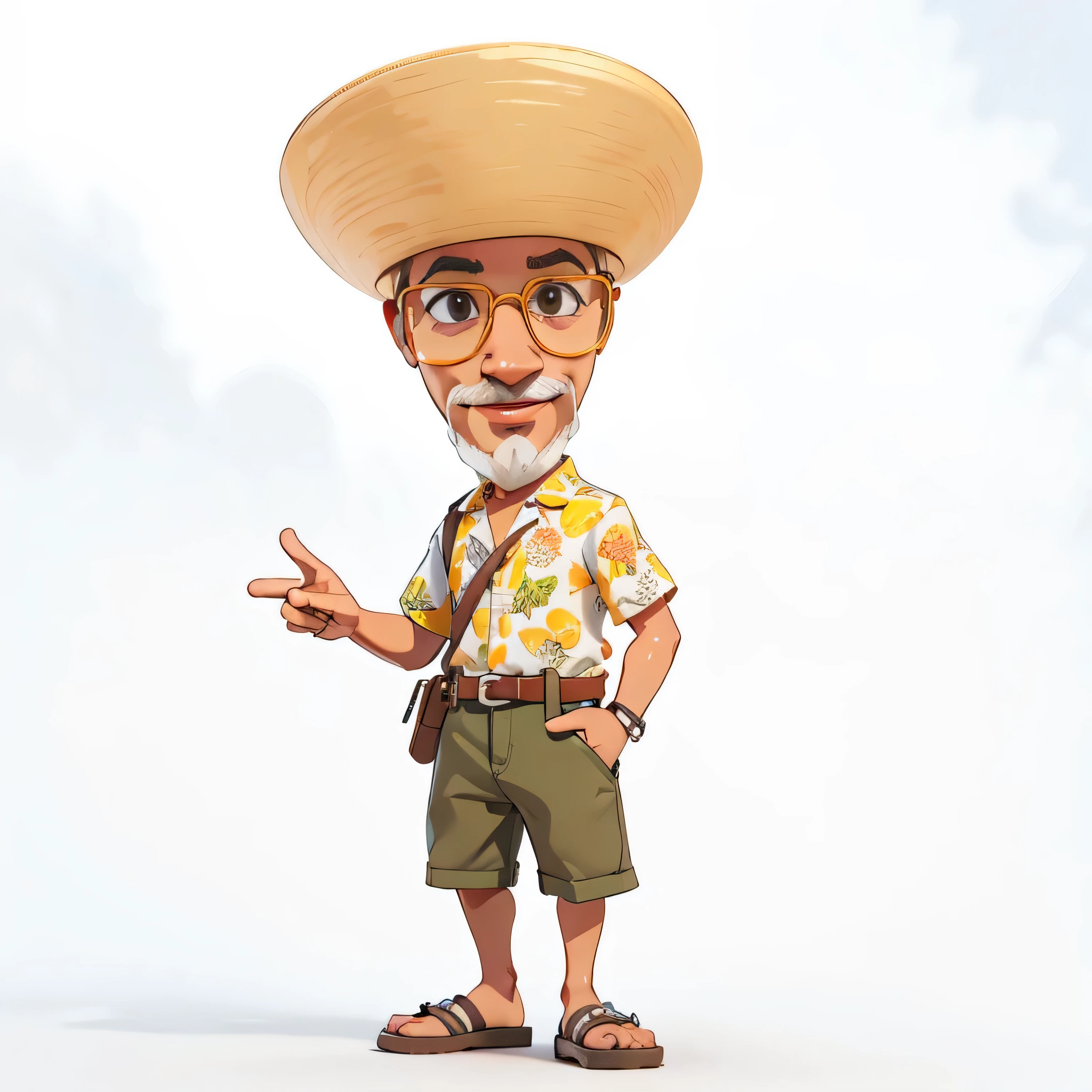 Personagem moreno, Cartoon, 3D, 4K.