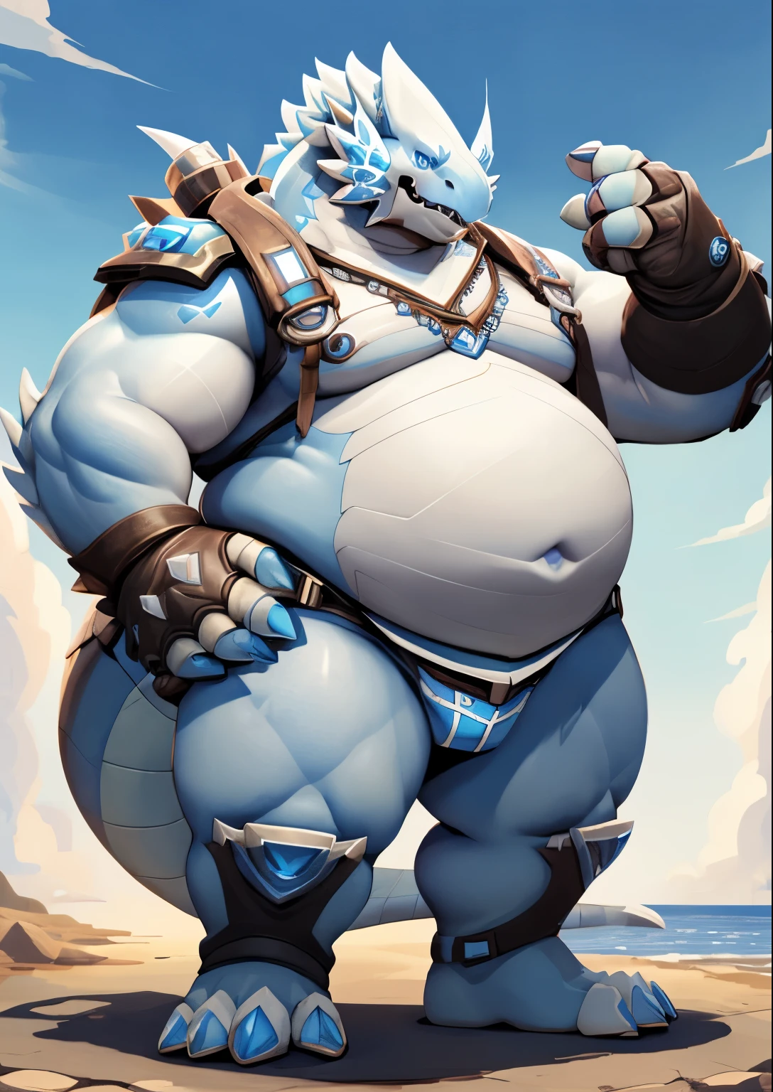 blue genitalia，solo，male people，chubbiness，small fat，Bare-chested， solo， Detailed pubic hair， A high resolution，， tmasterpiece，Excessive obesity，Obesity in the extremities，Correct body proportions，overweight，roadhog，proportions，overweight，Blue Eyes White Dragon，Blue Eyes (White & Alternative) Dragon，龙