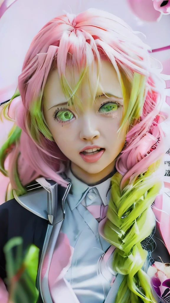 anime girl with pink hair and green eyes with pink hearts, anime artstyle, anime art style, demon slayer rui fanart, realistic anime art style, anime style portrait, realistic anime artstyle, beautiful anime art style, cute art style, kawaii realistic portrait, high quality anime artstyle, semirealistic anime style, anime style character, anime styled digital art, anime style illustration