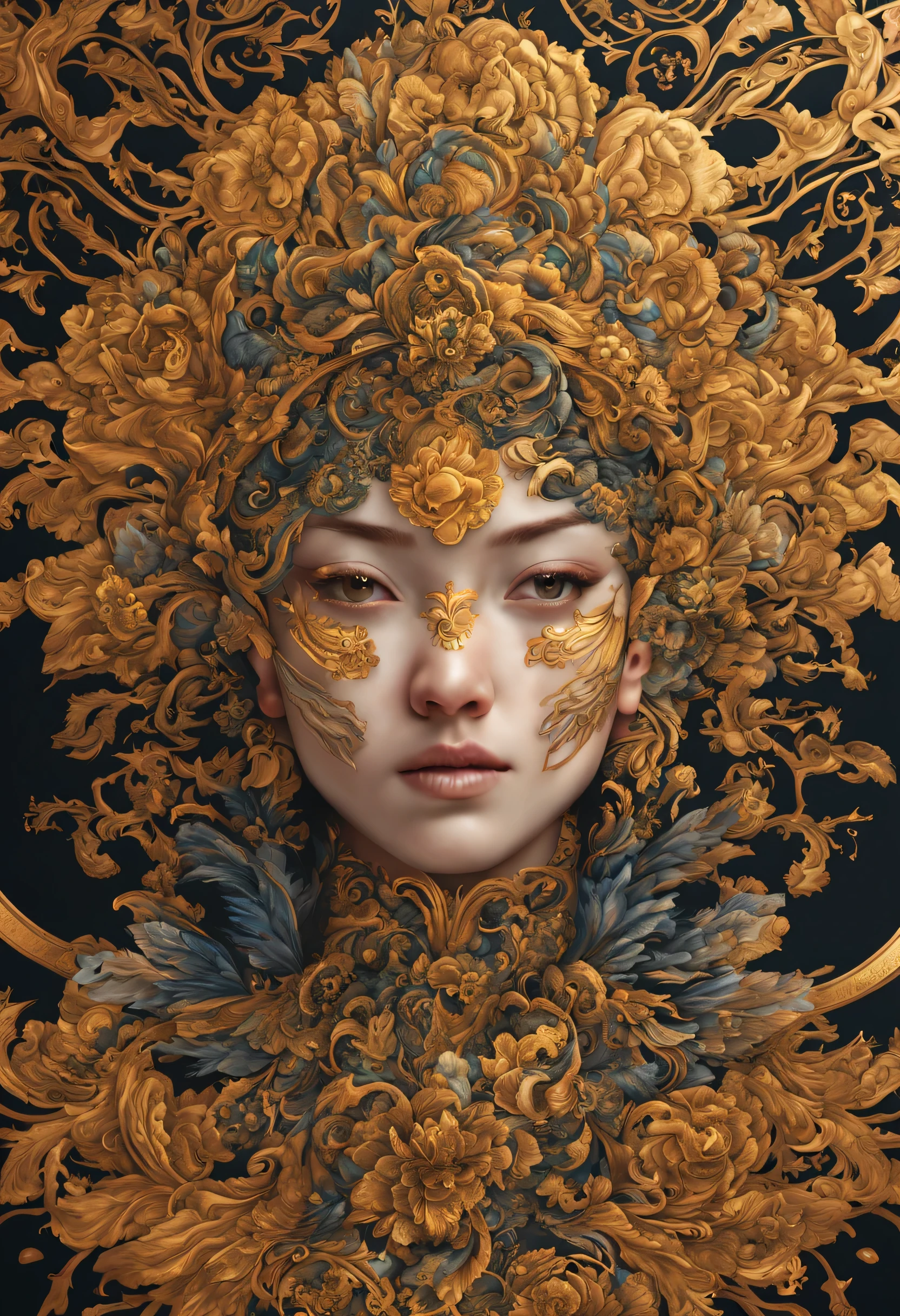 PerfectNwsjMajic,(masterpiece, top quality, best quality, official art, beautiful and aesthetic:1.2), (1 girl), Very detailed,colorful,most detailed, official art, unified 8k wallpaper, super detailed, beautiful and aesthetic, beautiful, masterpiece, best quality, (zencontroversy, mandala, controversy, encontroversy) ,holy light,gold foil,gold foil艺术,Flash drawing,
