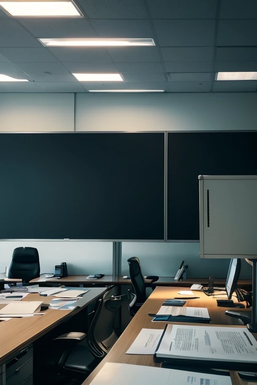 "(Masterpiece:1.2), business office,overwhelmed,abundant paperwork,empty environment,stressful,detailed office setting,stacks of documents,computer screen displaying urgent tasks, highlighted by dramatic lighting,ultra sharp focus,intense color contrast,"