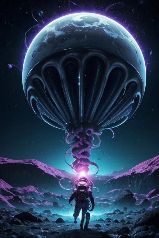 The planet Earth being invaded by aliens with tentacles that release goo that makes the human being increase dopamine by 200 percent, imagine what that would be like, them injecting dopamine into the human being and running after it and some humans becoming slaves of their dopamine getting addicted  
