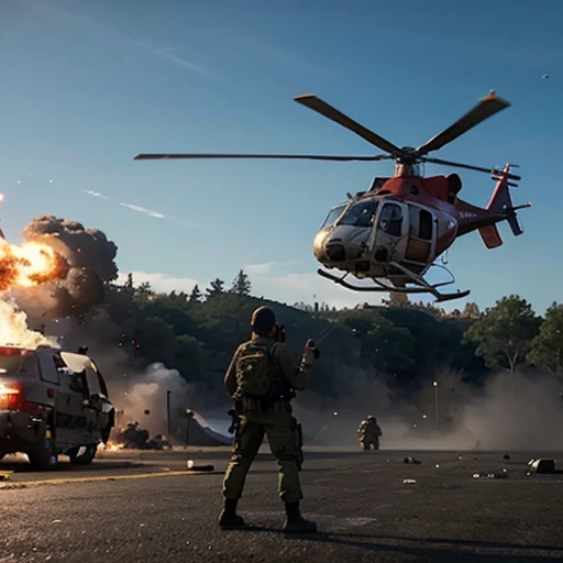 /imagine now, the helicopter damage one man from release rpg bomb