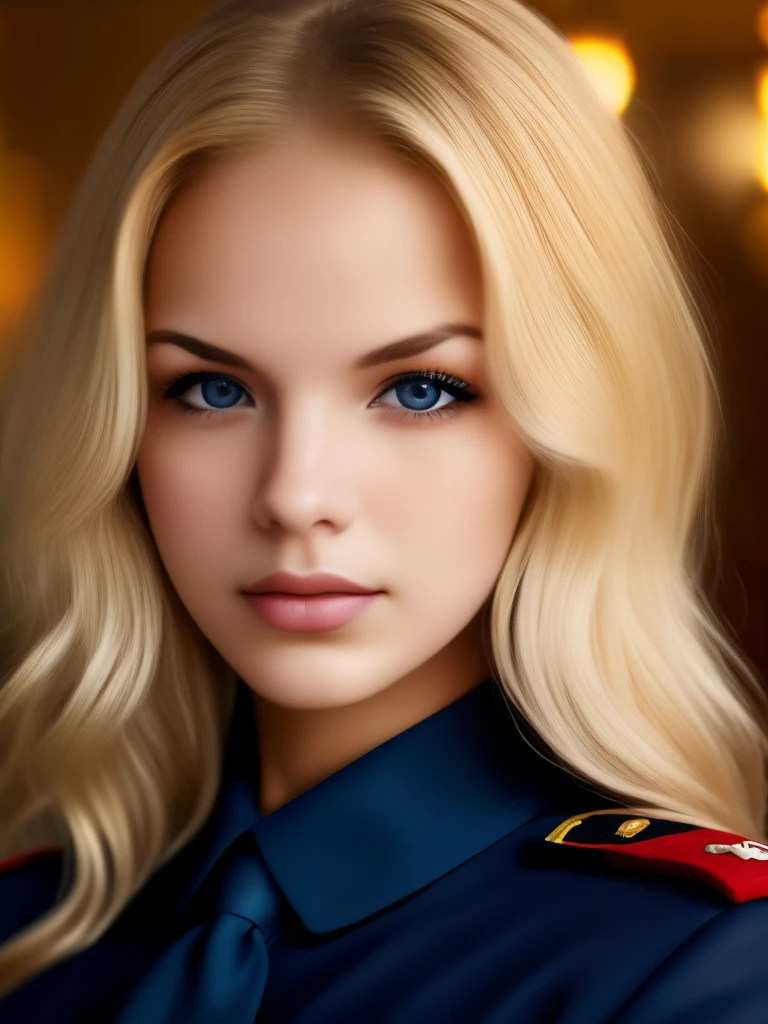 masterpiece, best quality, ultra-high res, 1girl, blond,  visually stunning, beautiful, evocative, emotional, beautiful young woman, NAVY uniform