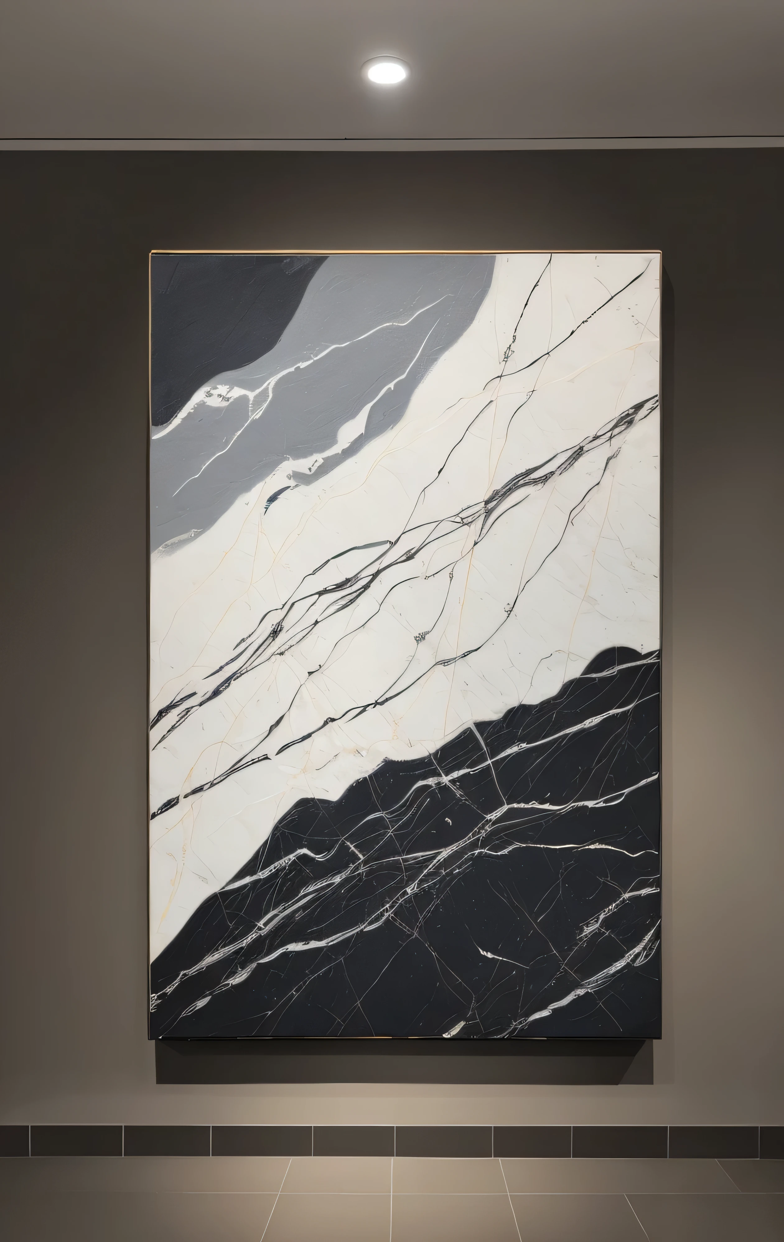 a close up of a painting on a wall in a room, carved marble texture silk cloth, abstract oil painting, h 1088, ultrafine detailed painting, abstract painting oil on canvas, masterpiece w 1024, abstract minimalist painting, abstract high quality, portrait c 12.0, portrait c 1 2. 0, abstract minimalism art painting