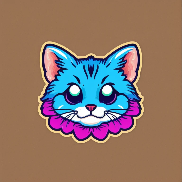 STICKER, A detailed illustration a print of vivid cute kitten head, fantasy flowers splash, vintage t-shirt design, in the style of Studio Ghibli, dynamic flora pastel tetradic colors, 3D vector art, cute and quirky, fantasy art, watercolor effect, bokeh, Adobe Illustrator, hand-drawn, digital painting, low-poly, soft lighting, bird's-eye view, isometric style, retro aesthetic, focused on the character, 4K resolution, photorealistic rendering, using Cinema 4D,